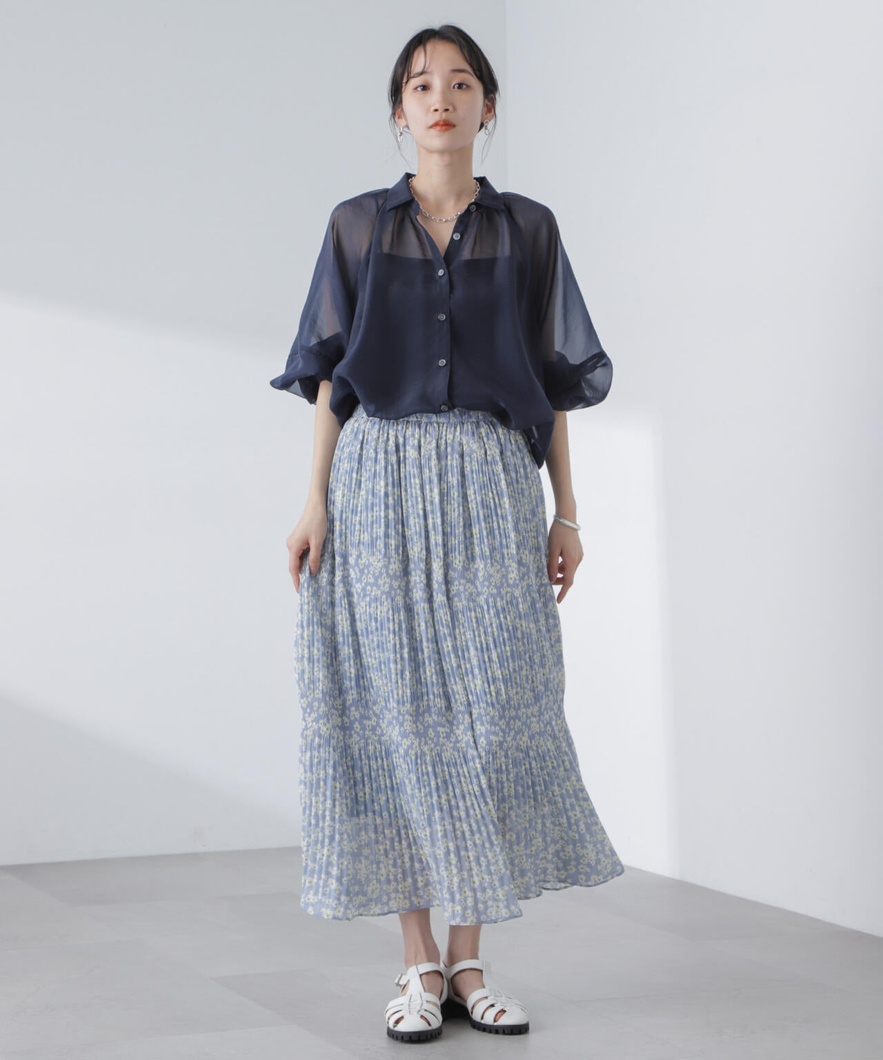 小花柄マジョリカプリーツスカート