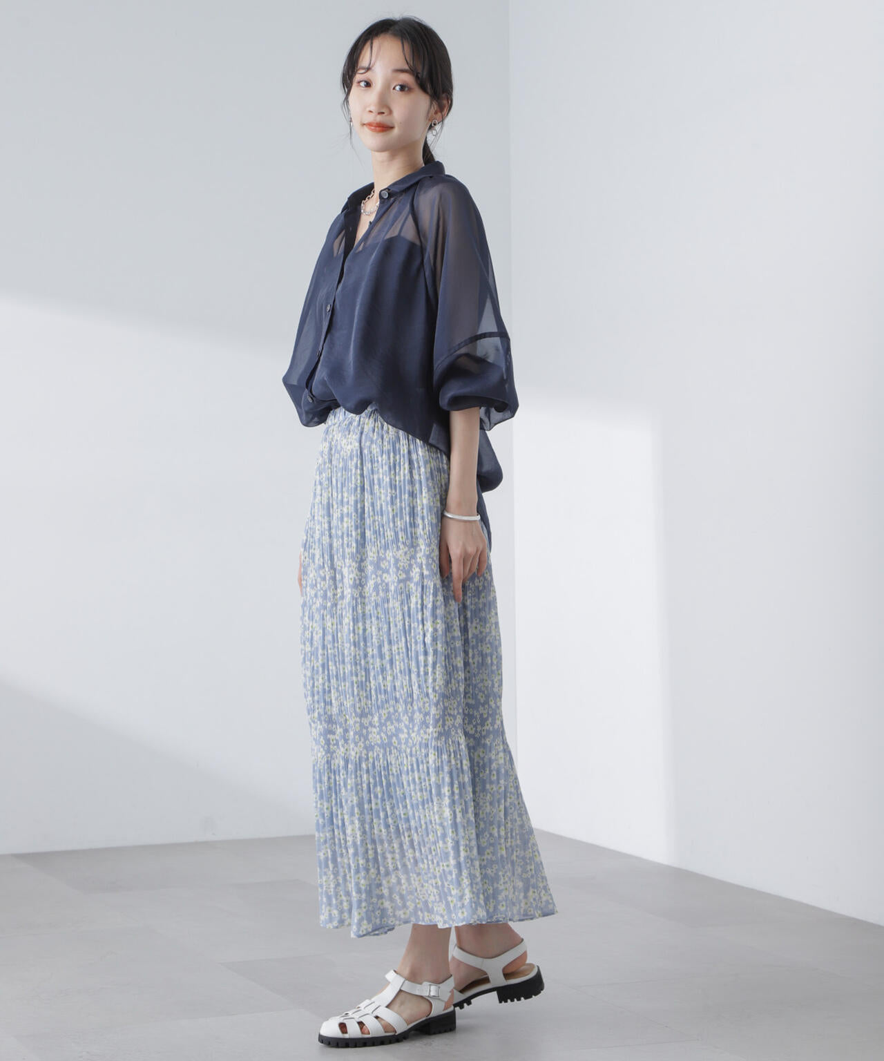 小花柄マジョリカプリーツスカート