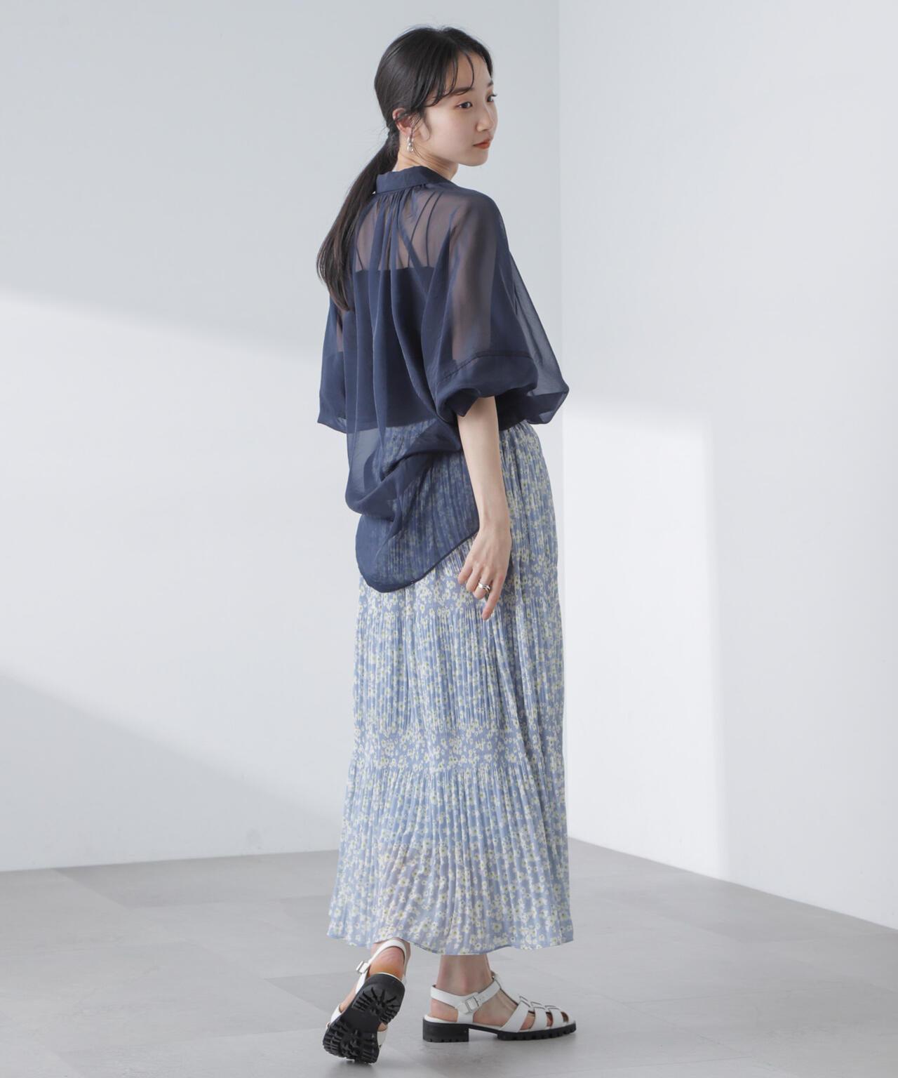 小花柄マジョリカプリーツスカート