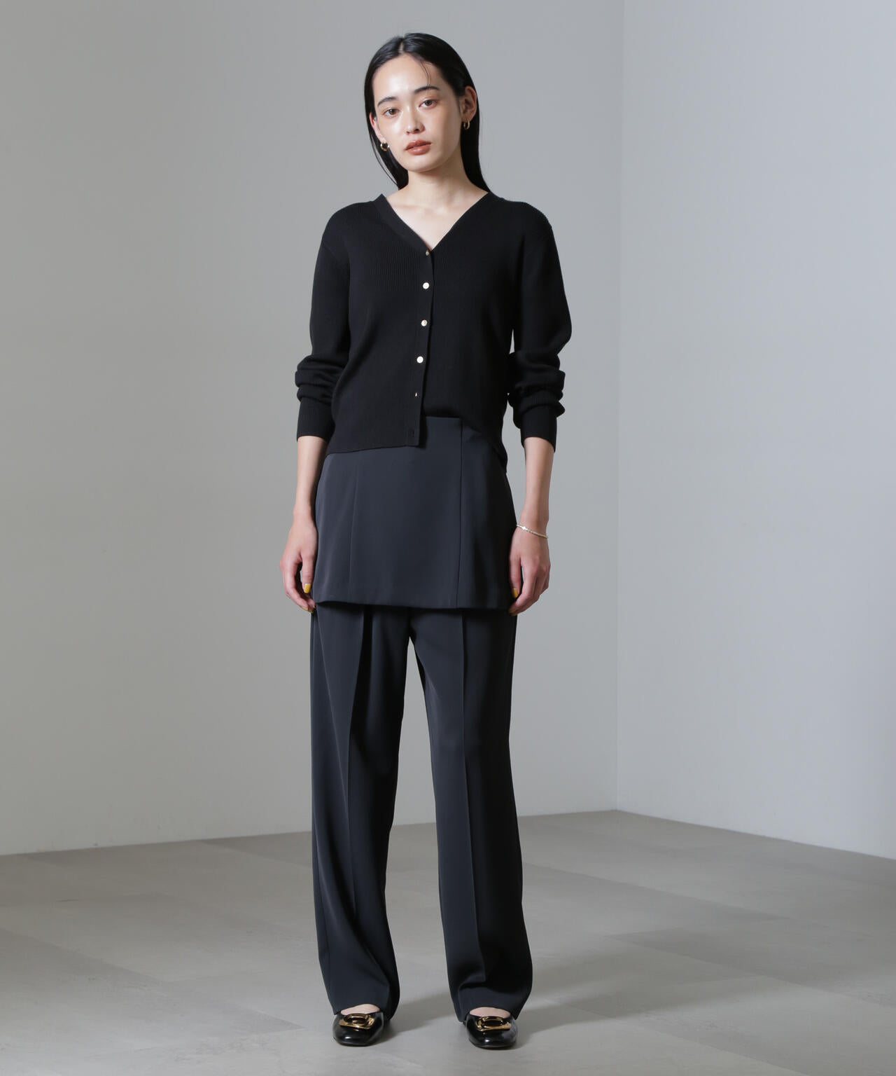 CICA＆UVカット加工Vネックリブカーディガン
