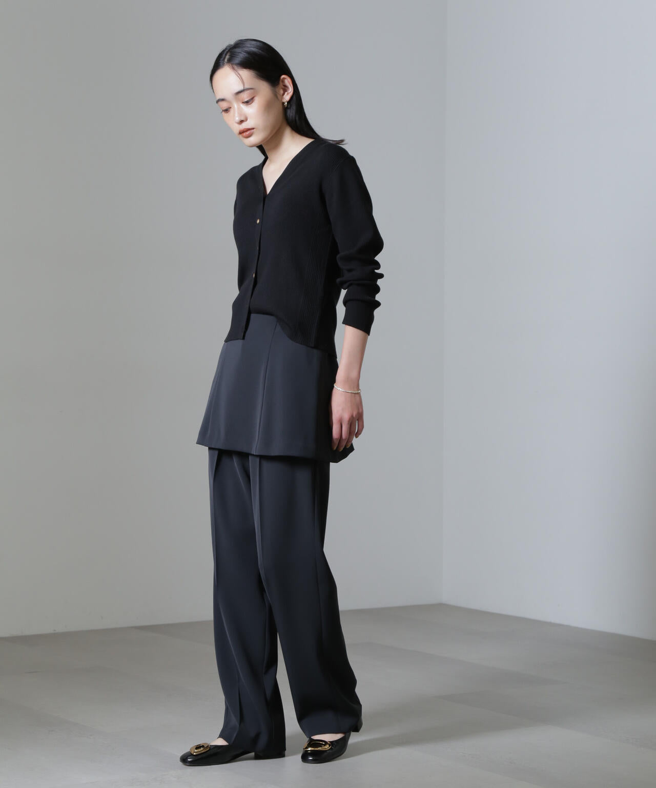 CICA＆UVカット加工Vネックリブカーディガン