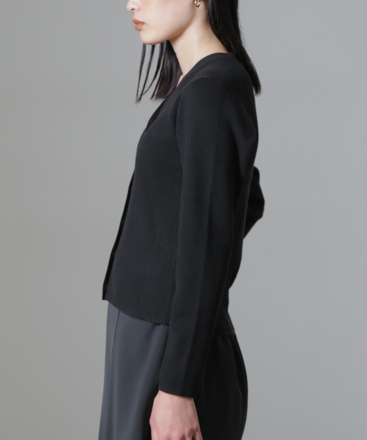 CICA＆UVカット加工Vネックリブカーディガン