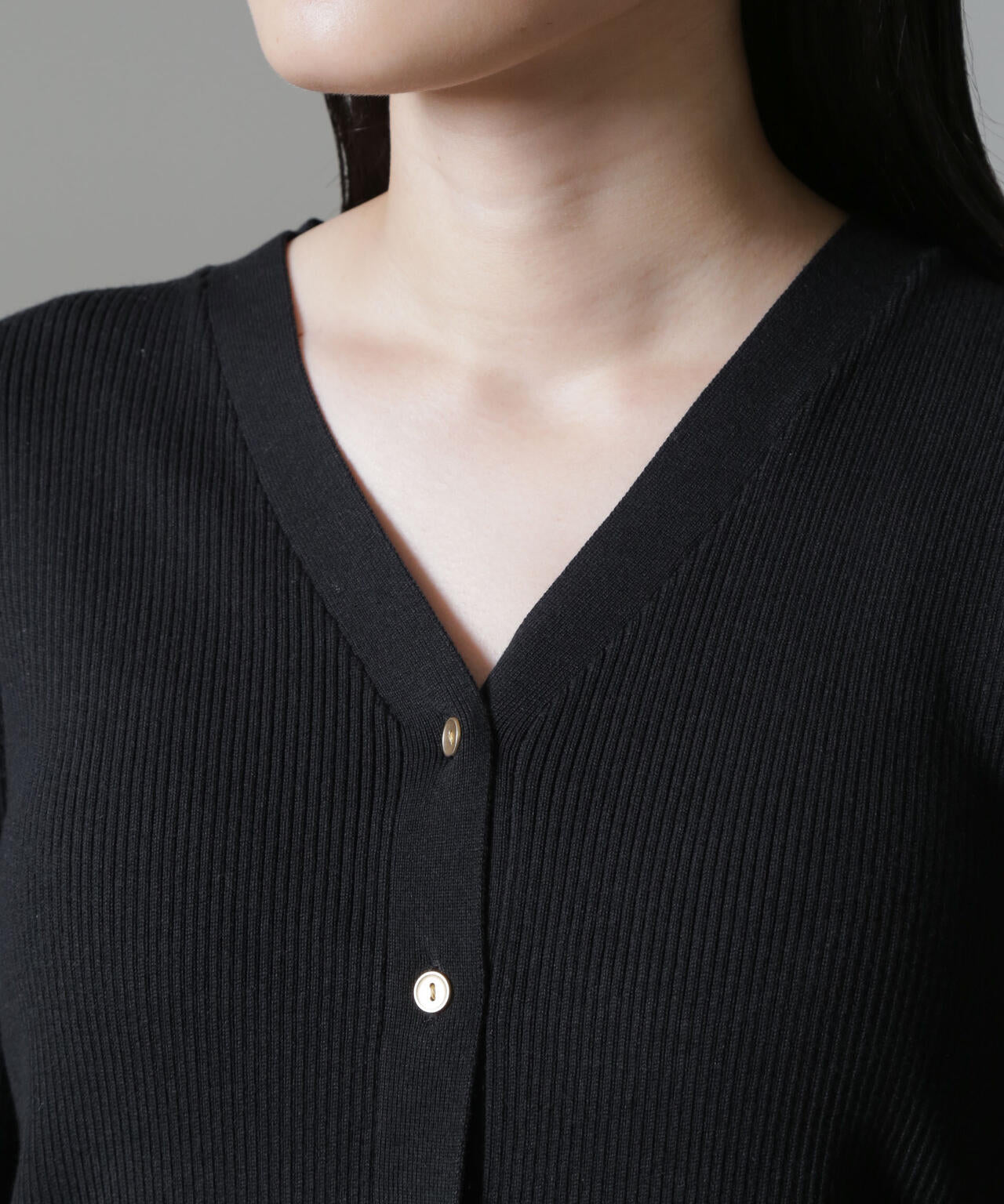 CICA＆UVカット加工Vネックリブカーディガン