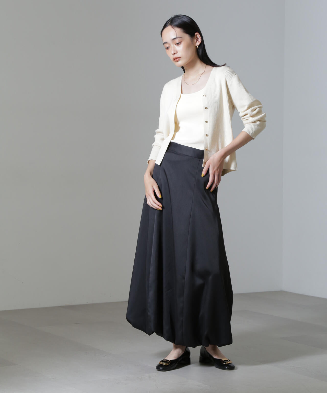 CICA＆UVカット加工Vネックリブカーディガン