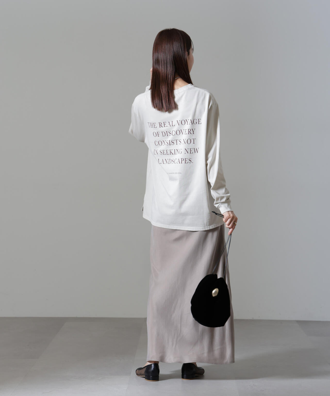レタードロゴプリントロングスリーブTシャツ