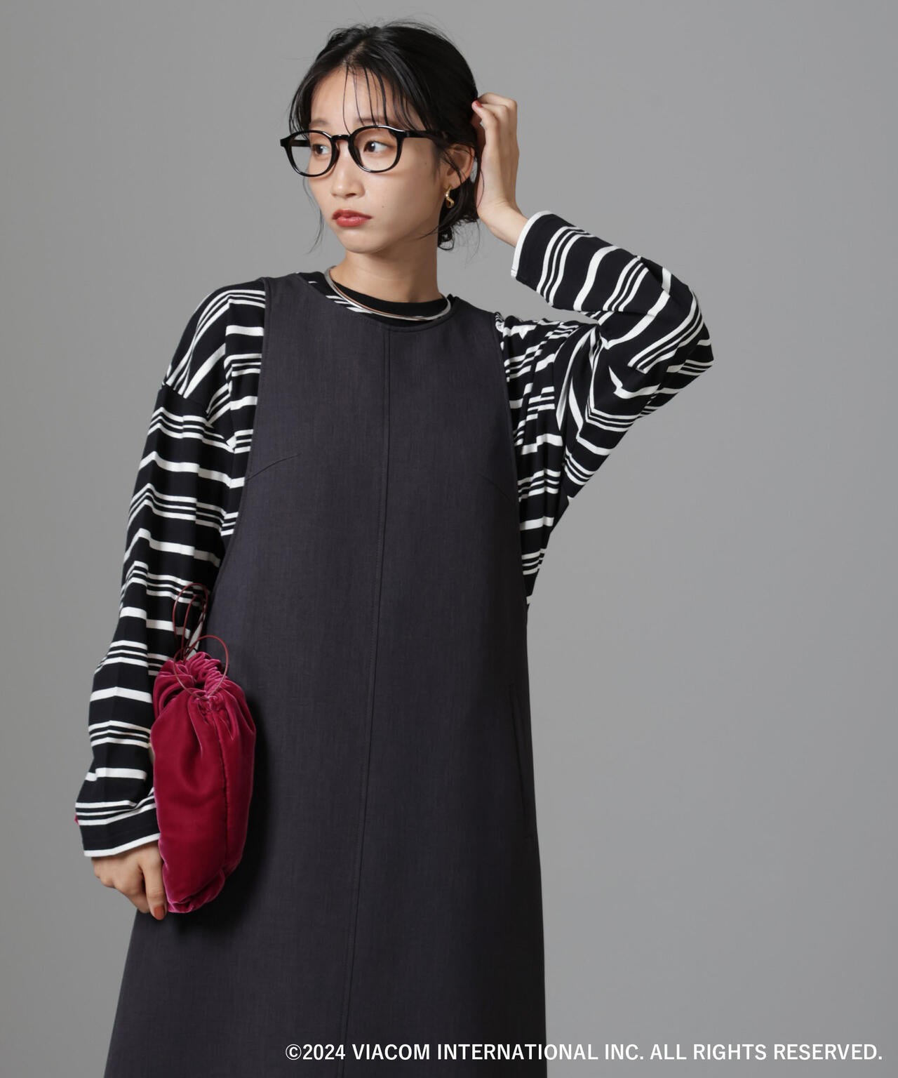Emily in Paris×FUDGE 別注ボーダーロンT
