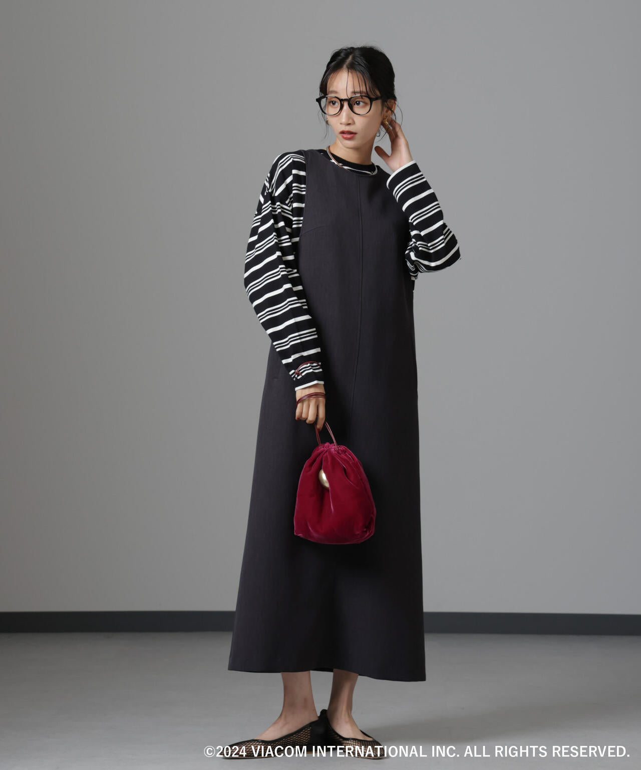 Emily in Paris×FUDGE 別注ボーダーロンT