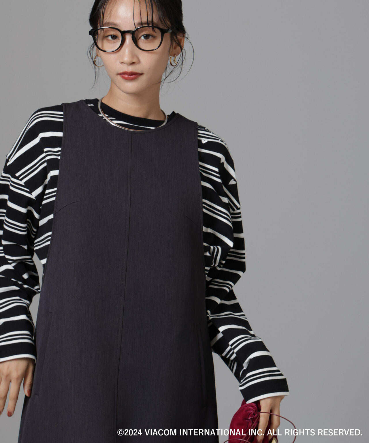 Emily in Paris×FUDGE 別注ボーダーロンT