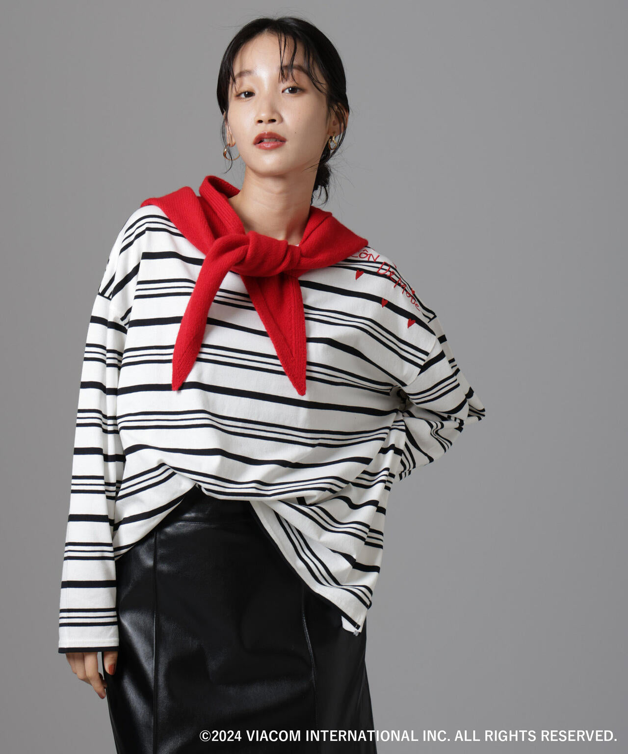 Emily in Paris×FUDGE 別注ボーダーロンT