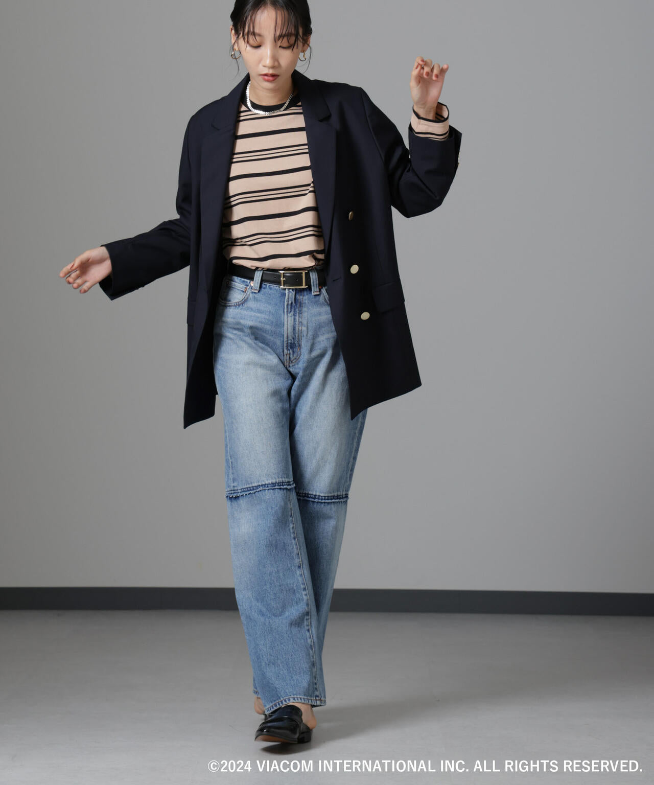 Emily in Paris×FUDGE 別注ボーダーロンT