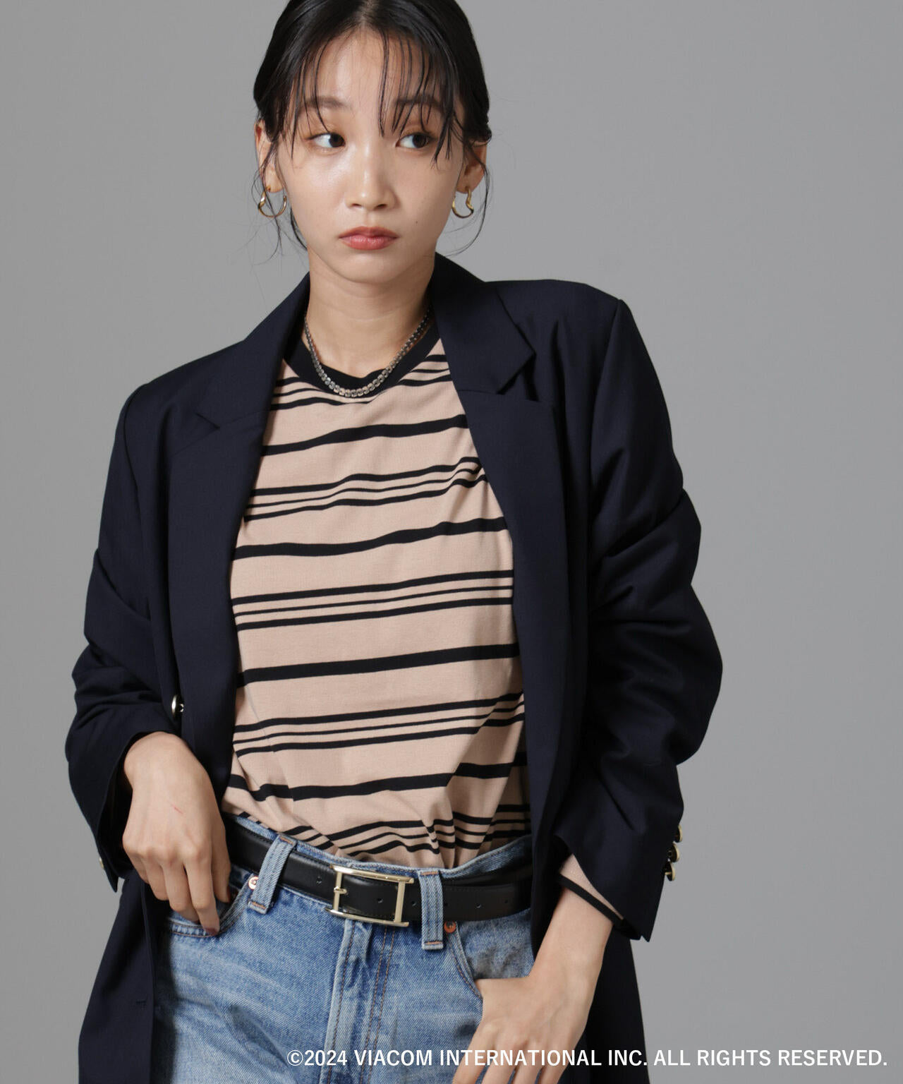 Emily in Paris×FUDGE 別注ボーダーロンT