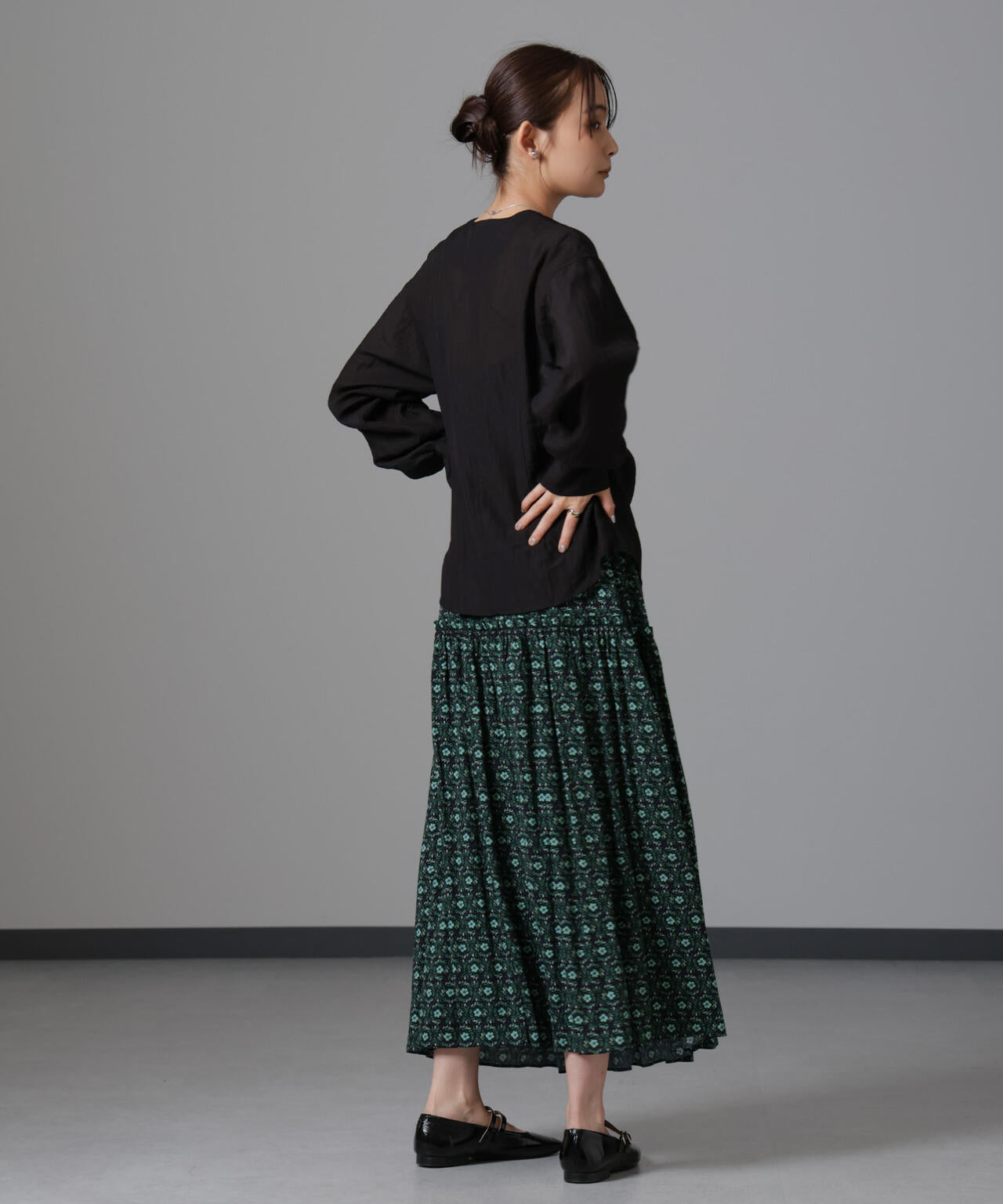 サークルフワラープリントスカート