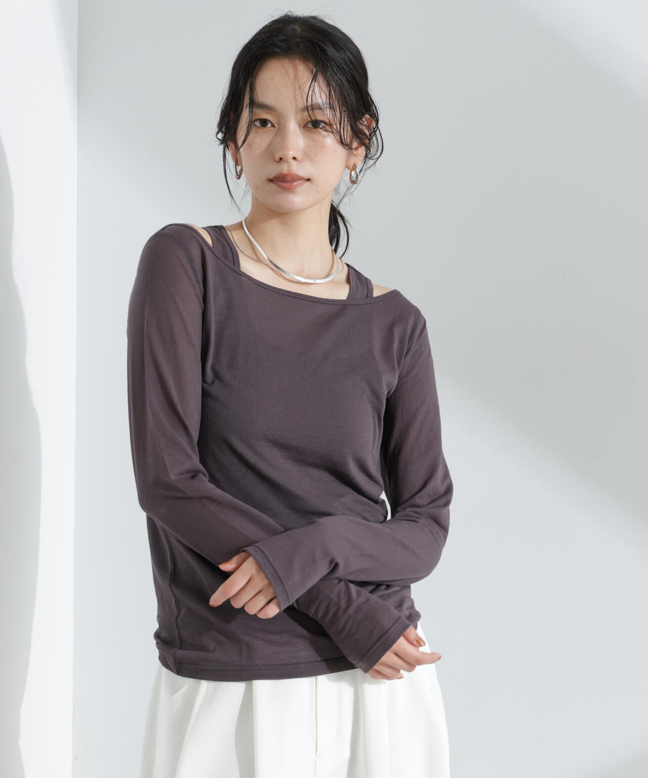 シアータンクトップ＋ロンTレイヤードセット
