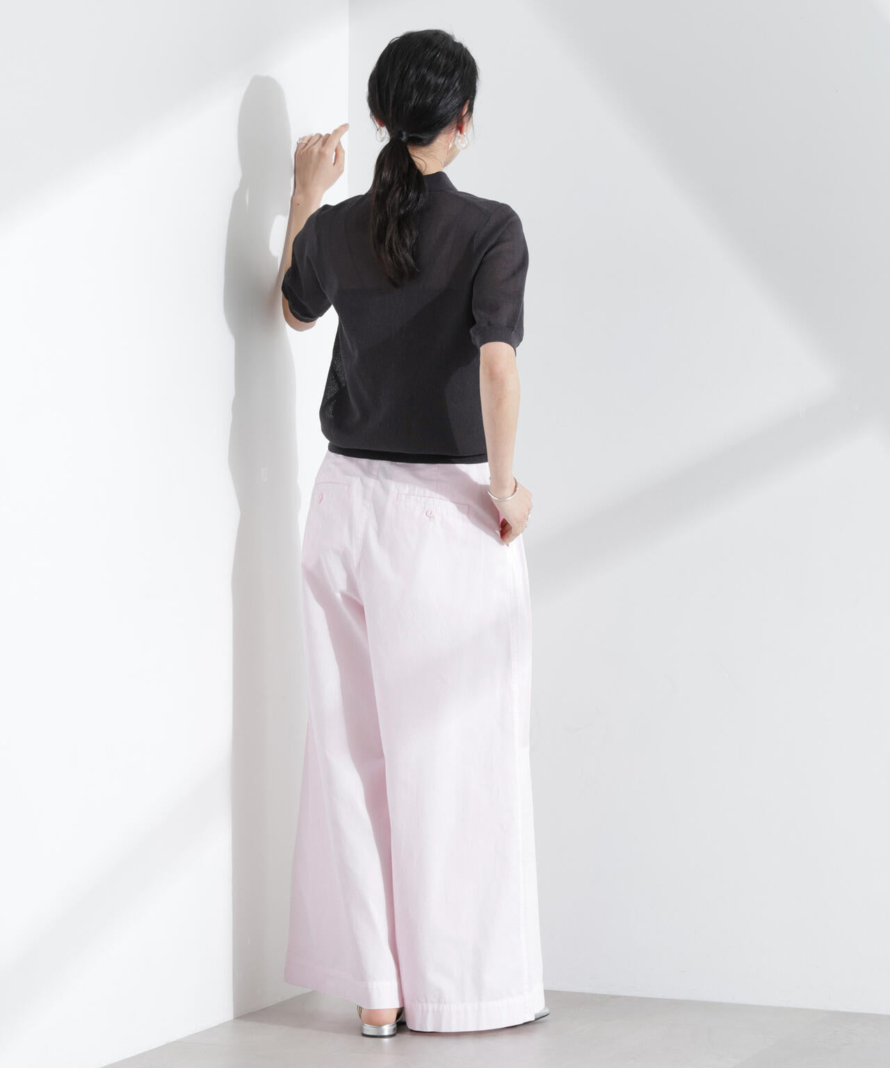 コットンタックワイドパンツ