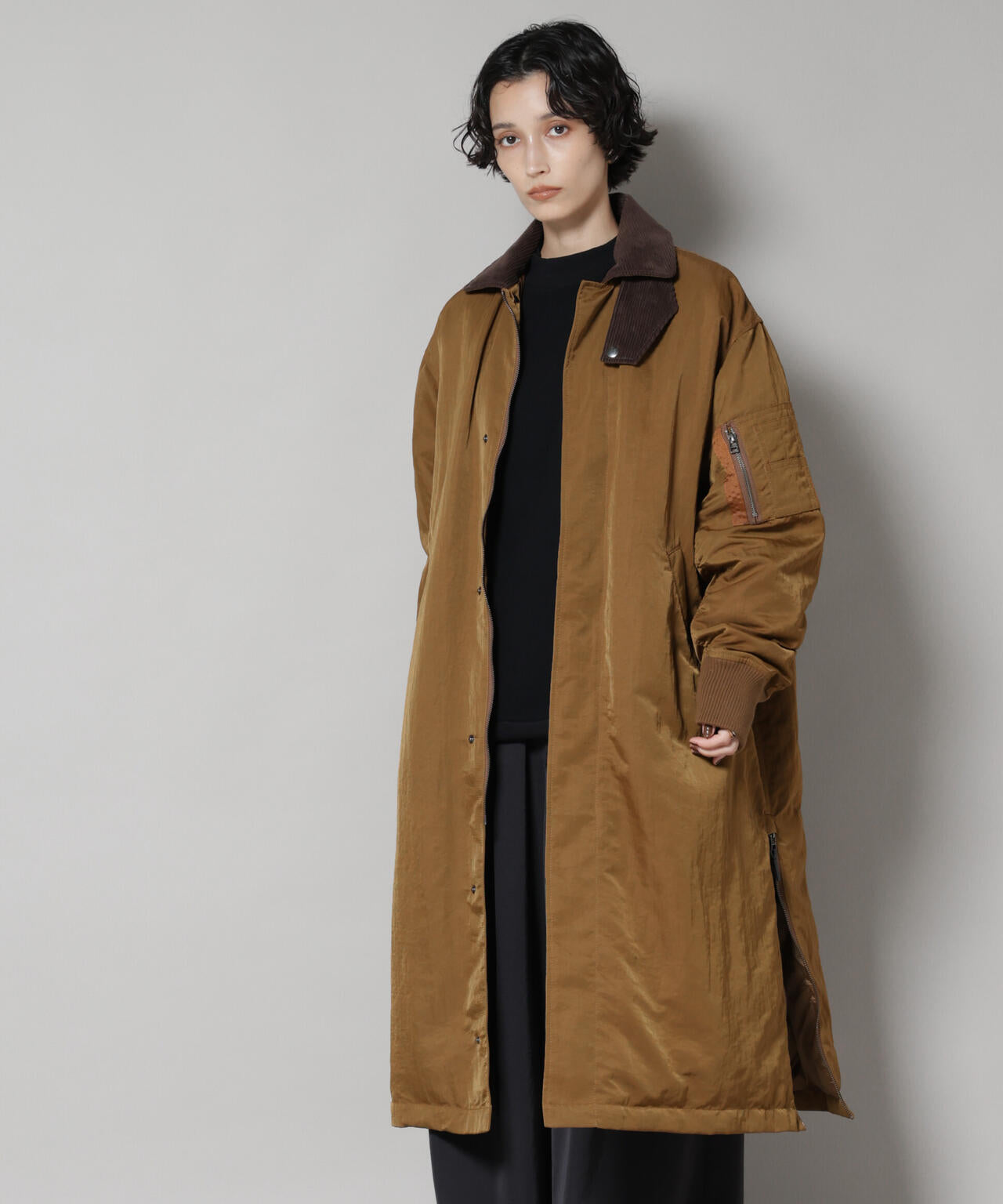 「STEVELOUR」「西川ダウン(R)」ミリタリーロングコート