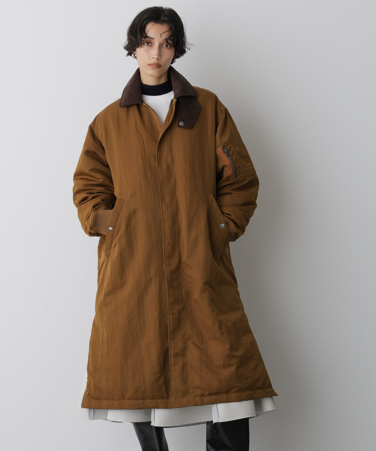 「STEVELOUR」「西川ダウン(R)」ミリタリーロングコート