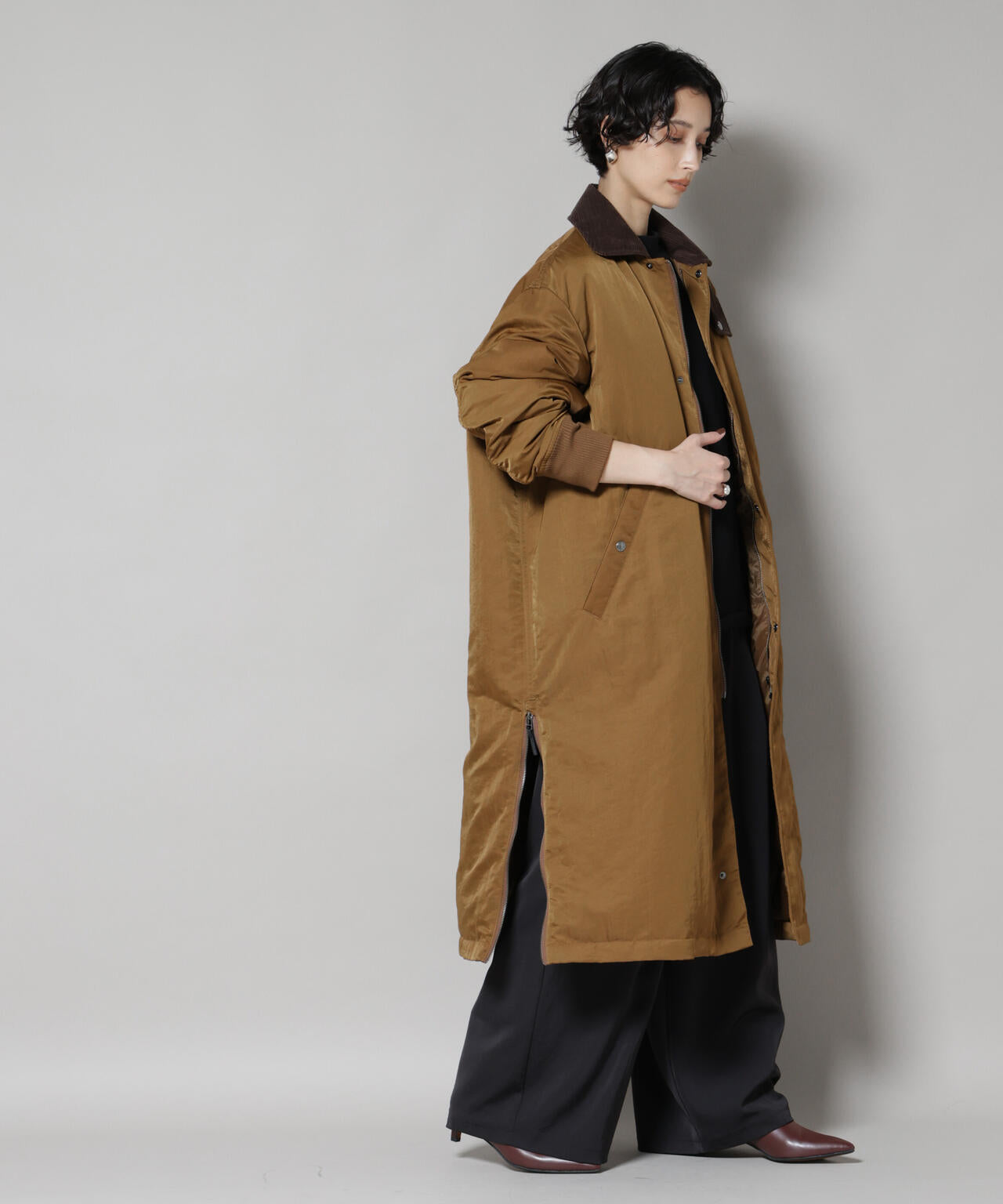 「STEVELOUR」「西川ダウン(R)」ミリタリーロングコート