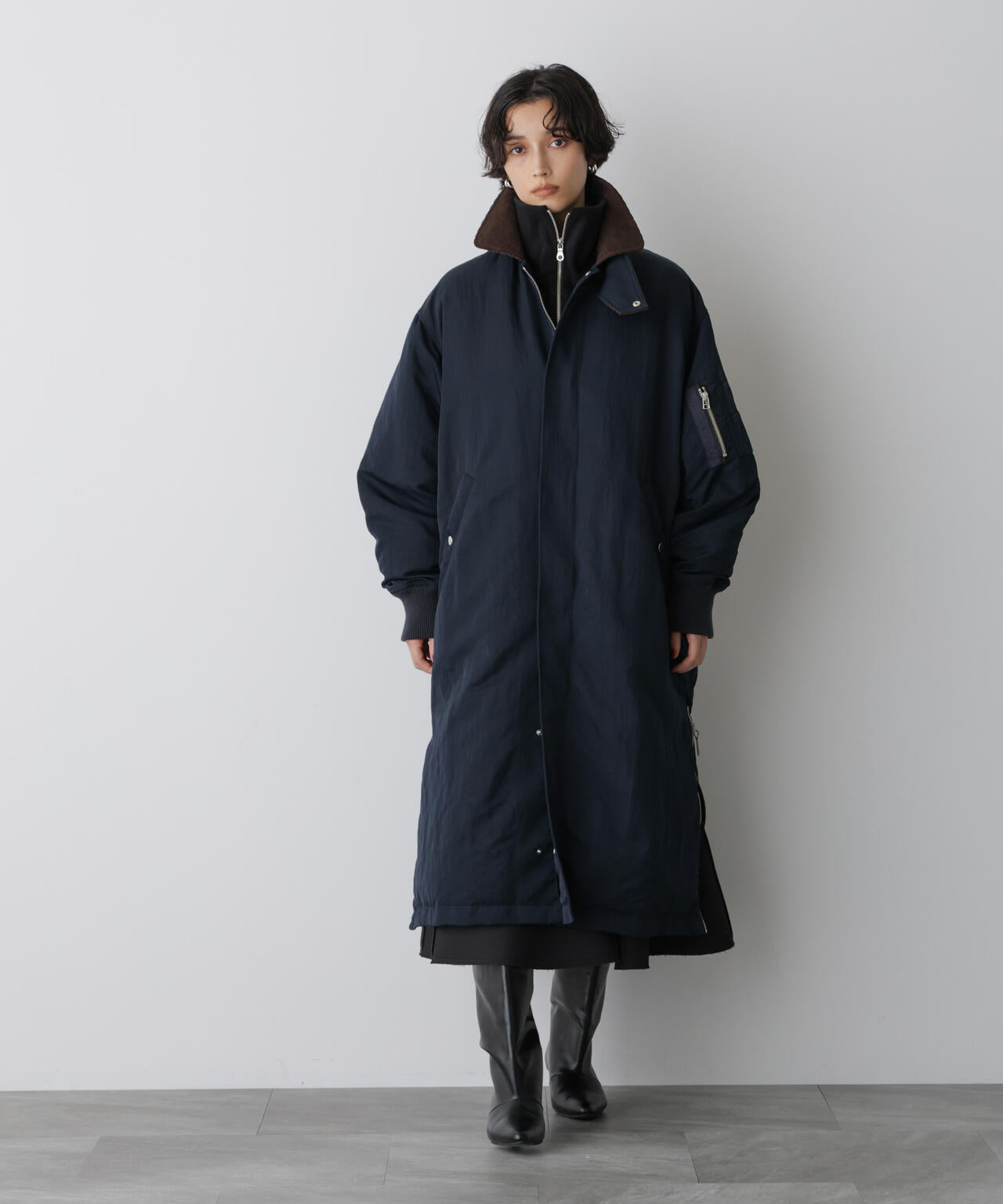 「STEVELOUR」「西川ダウン(R)」ミリタリーロングコート