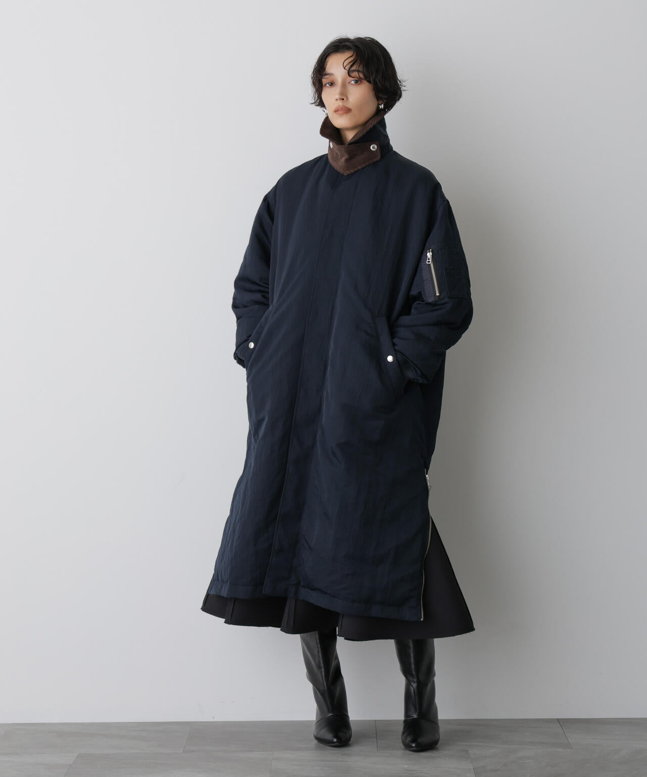 「STEVELOUR」「西川ダウン(R)」ミリタリーロングコート