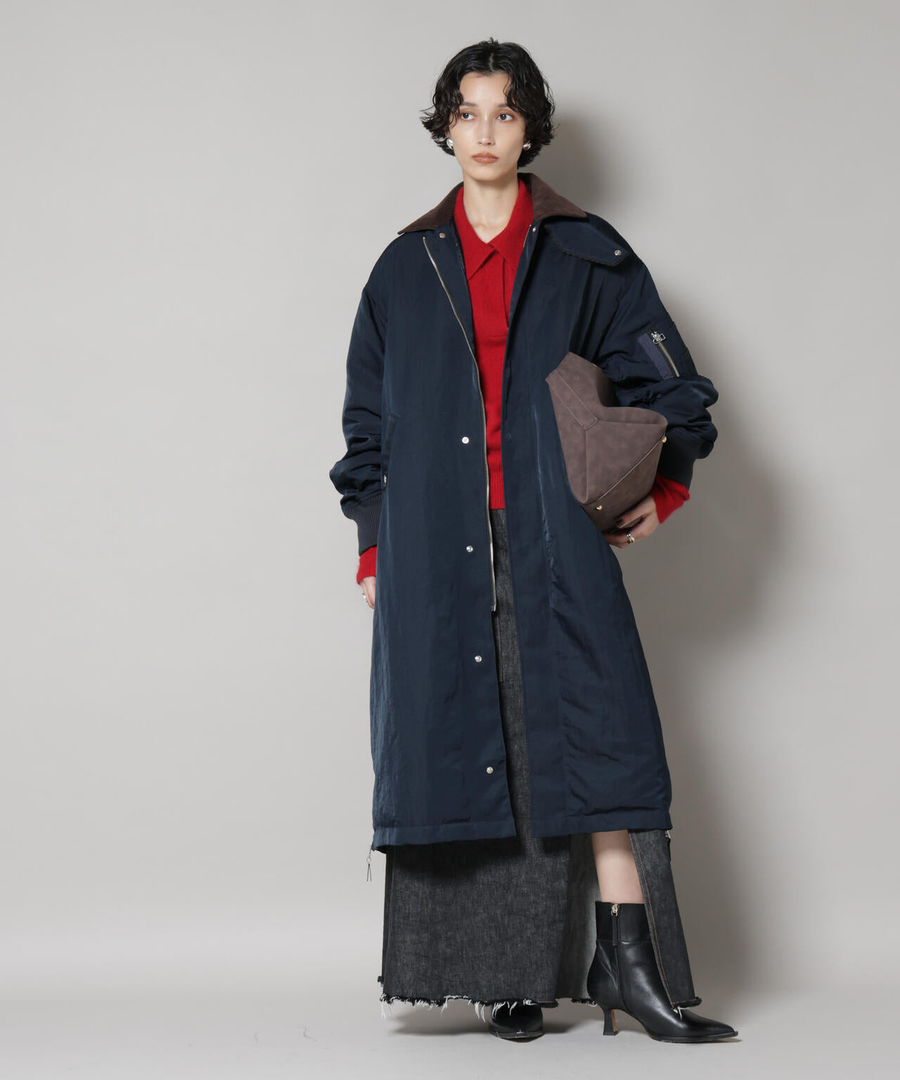 「STEVELOUR」「西川ダウン(R)」ミリタリーロングコート