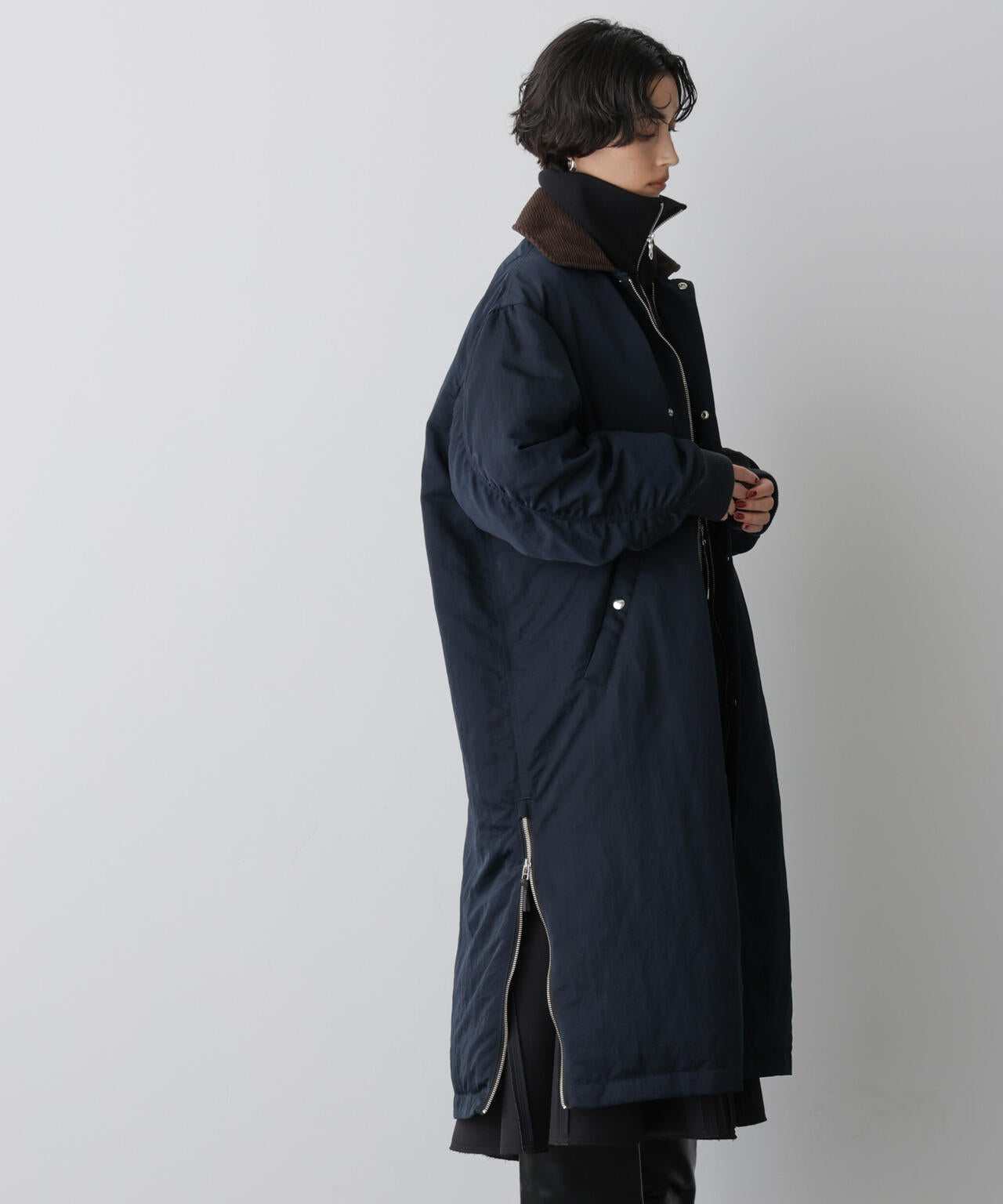 「STEVELOUR」「西川ダウン(R)」ミリタリーロングコート