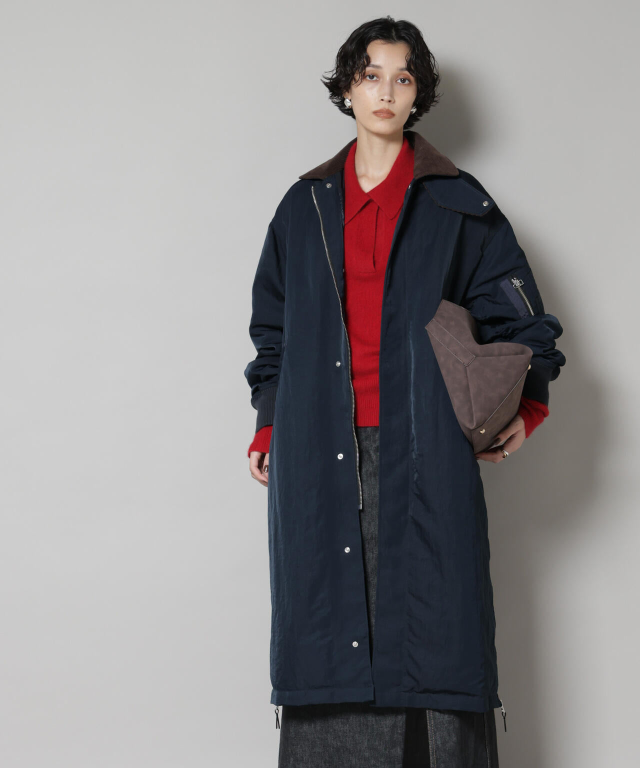 「STEVELOUR」「西川ダウン(R)」ミリタリーロングコート