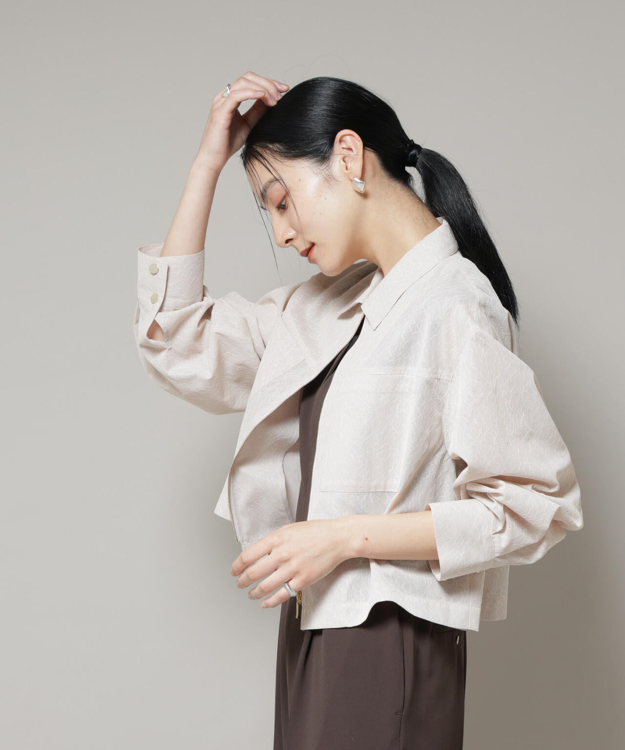 レースボンディングシャツブルゾン