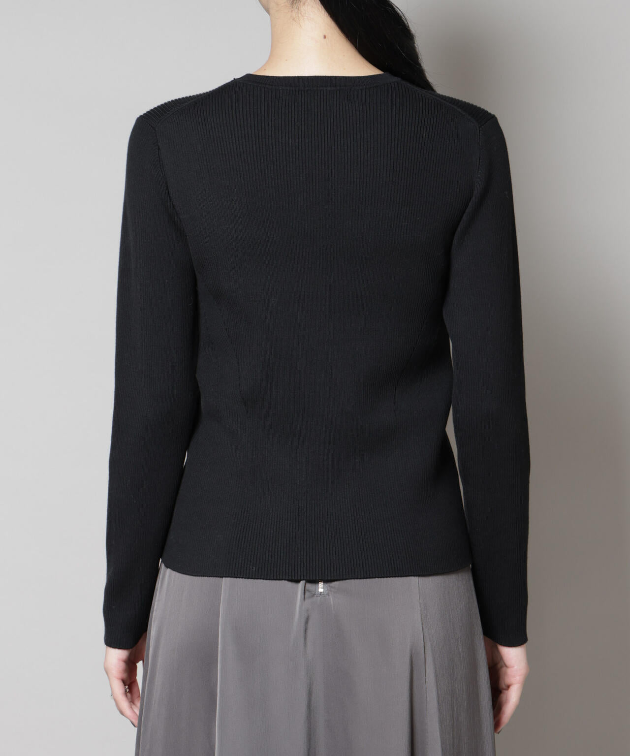 CICA&UVカット加工クルーネックリブニット