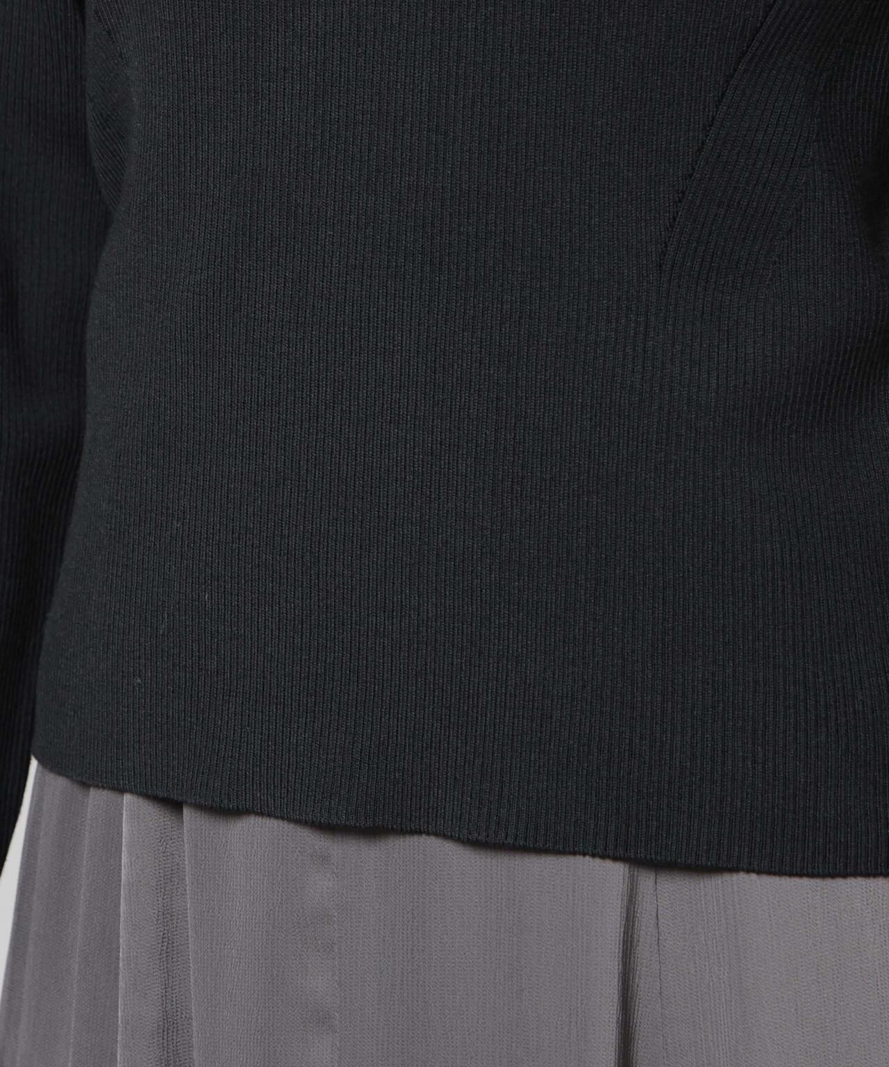 CICA&UVカット加工クルーネックリブニット