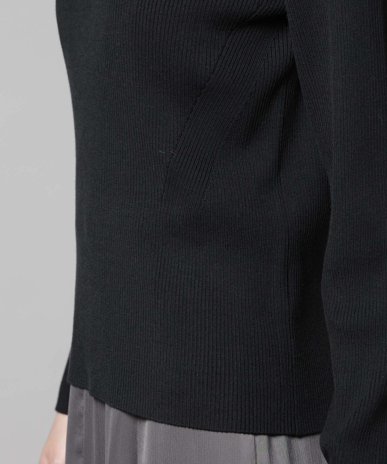 CICA&UVカット加工クルーネックリブニット