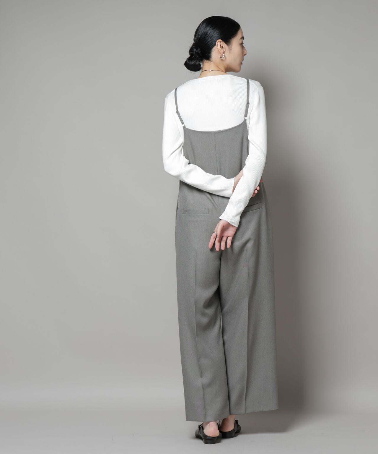 CICA&UVカット加工クルーネックリブニット