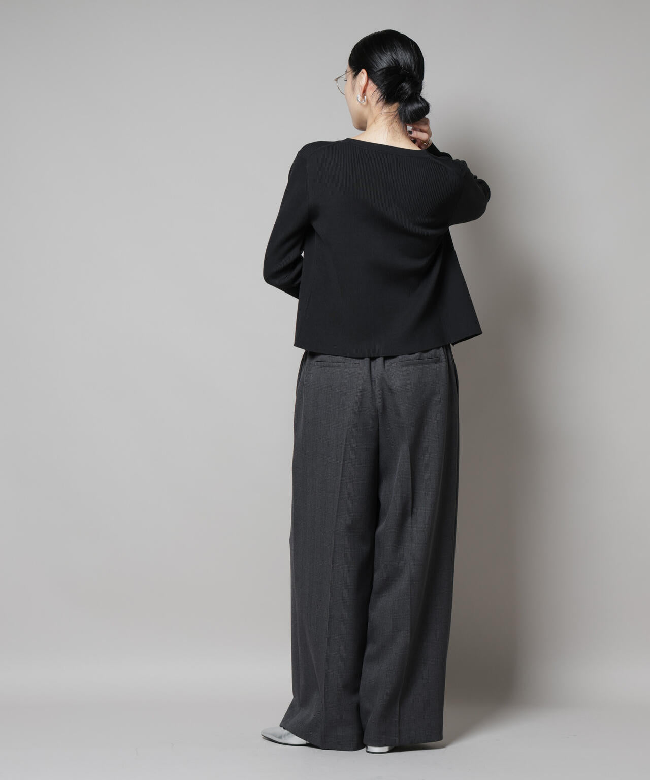 CICA&UVカット加工Vネックリブカーディガン