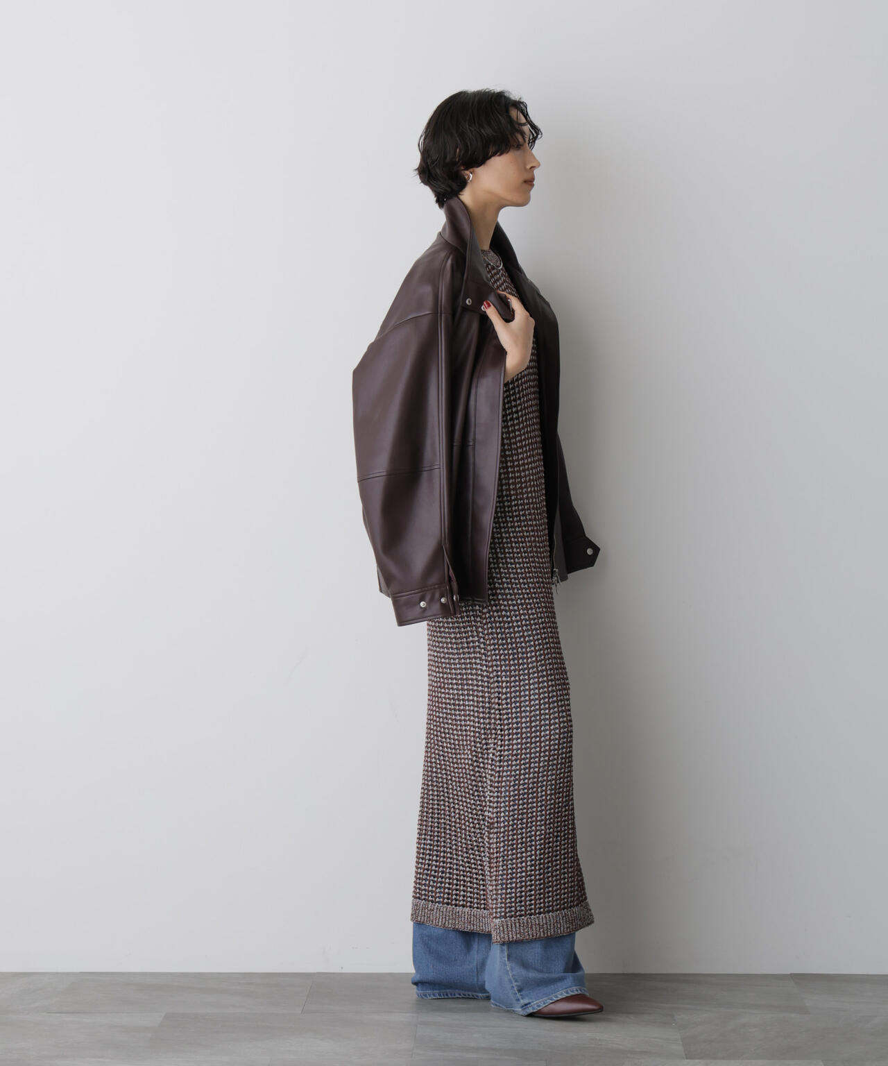 「STEVELOUR」シャイニーレースニットワンピース