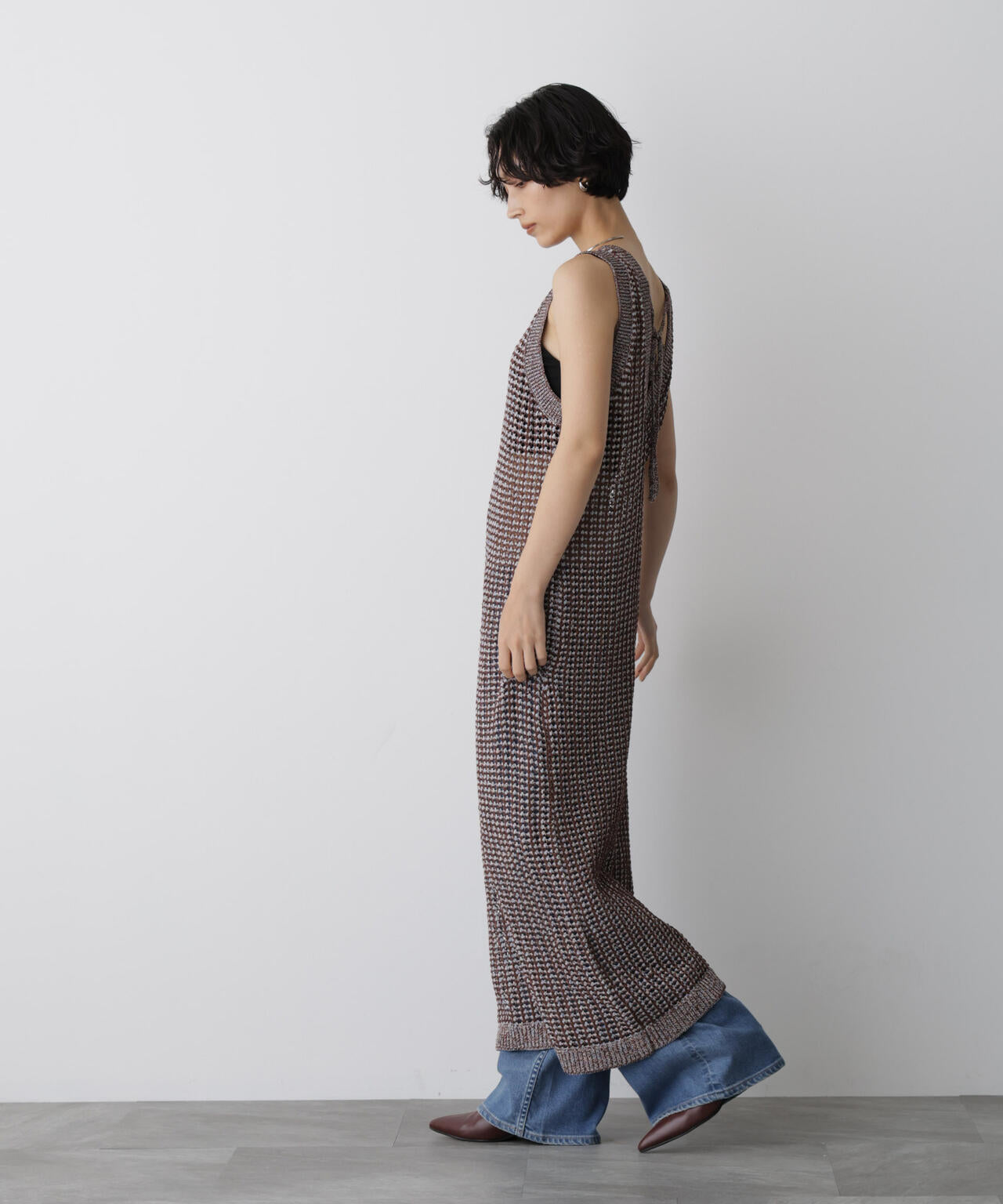 「STEVELOUR」シャイニーレースニットワンピース