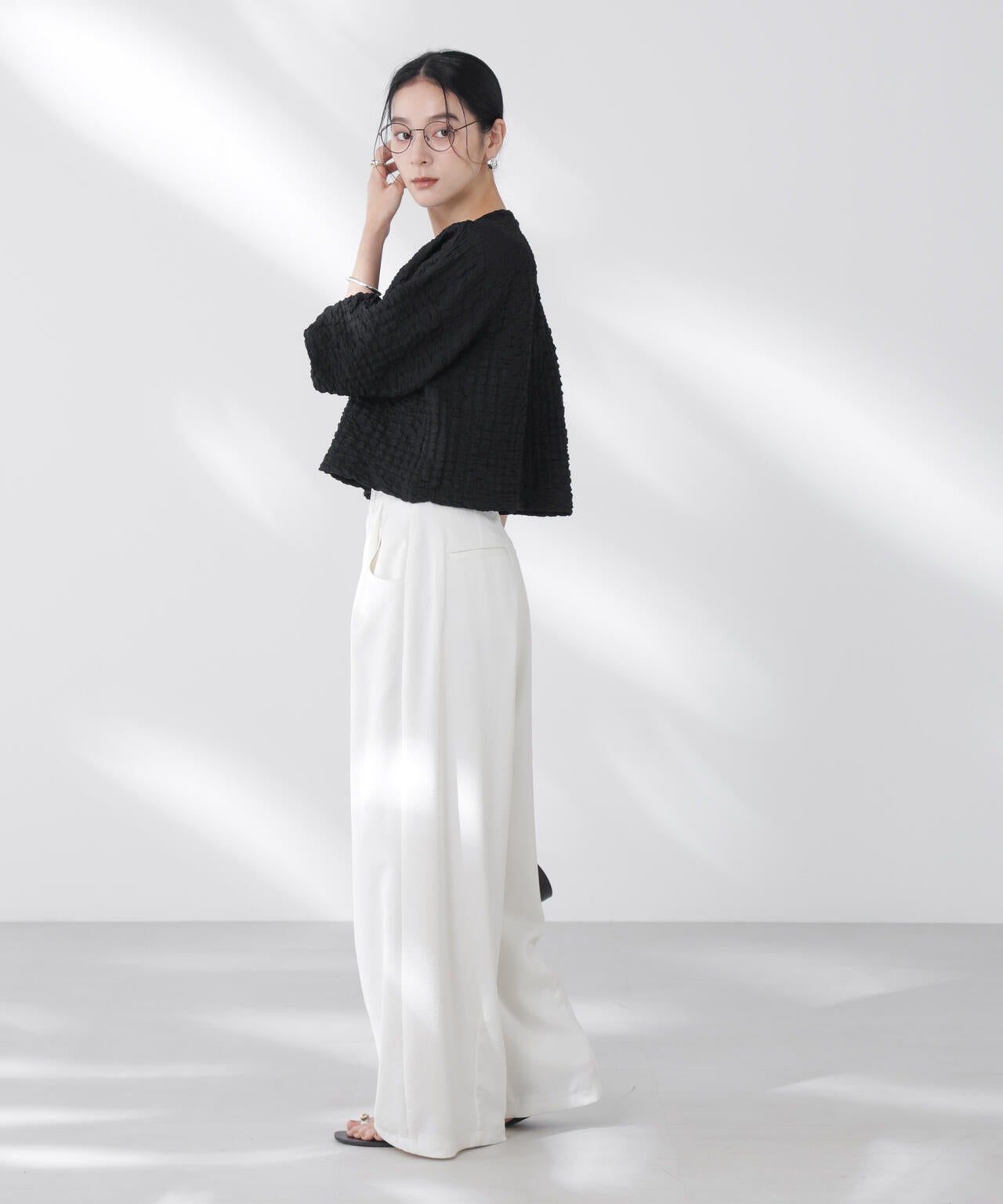 フクレシャーリングzipカーディガン