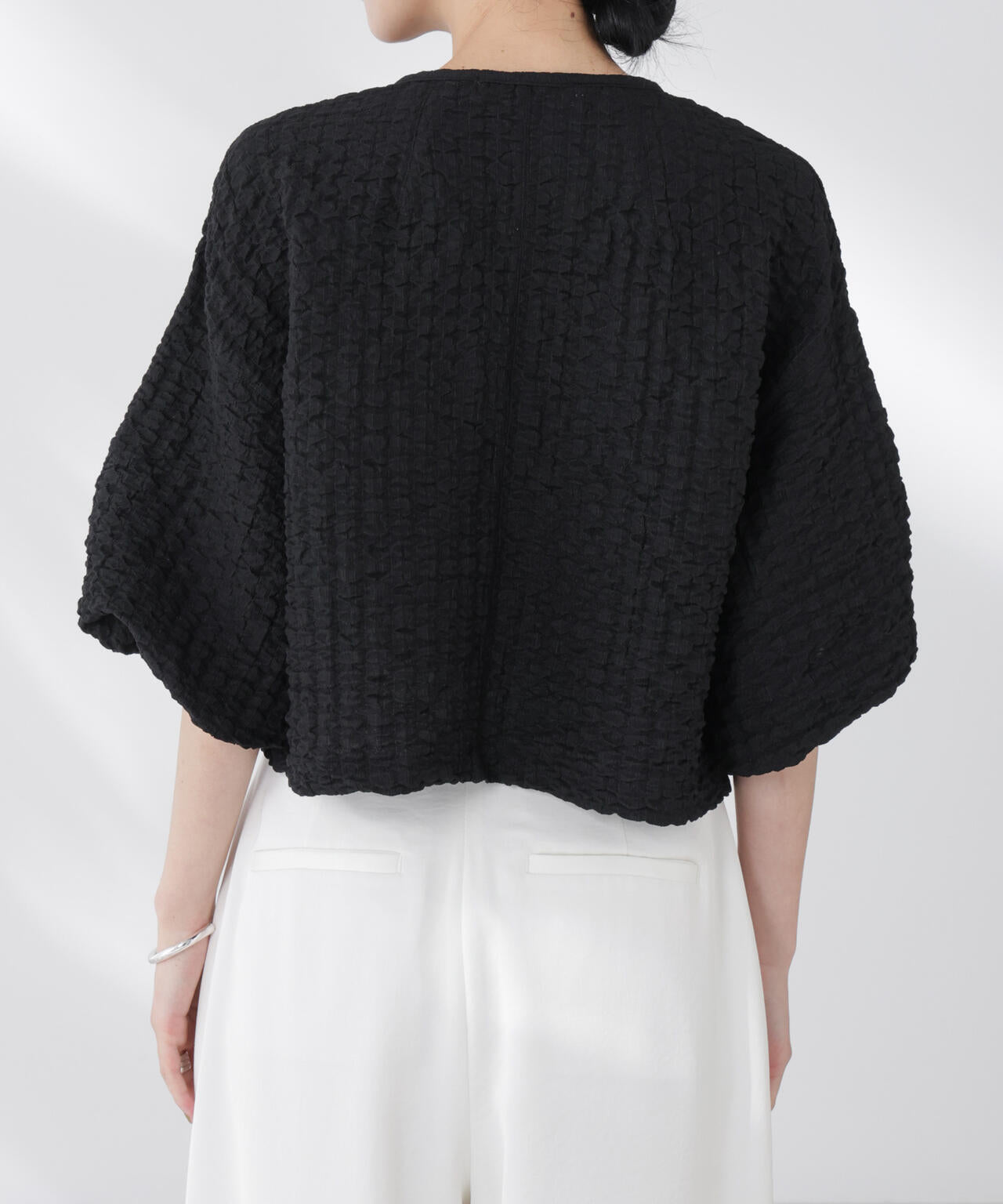 フクレシャーリングzipカーディガン