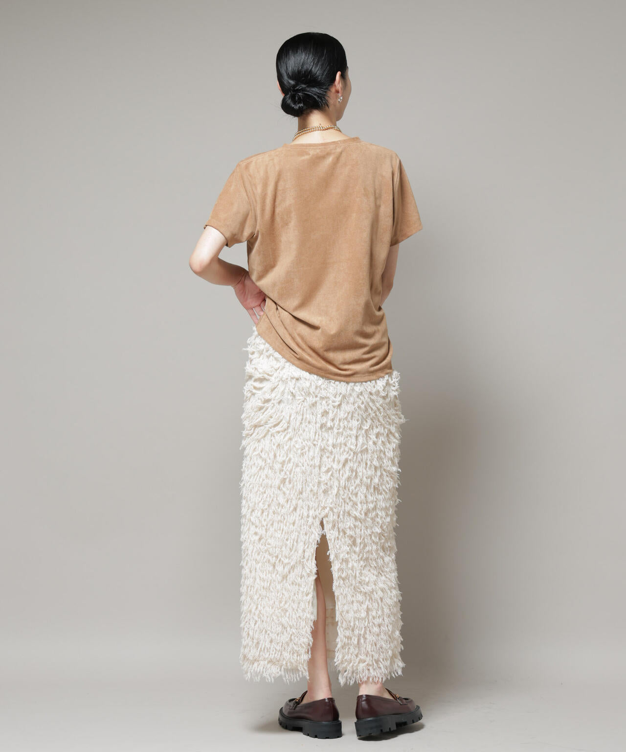 フェイクスエードTシャツ