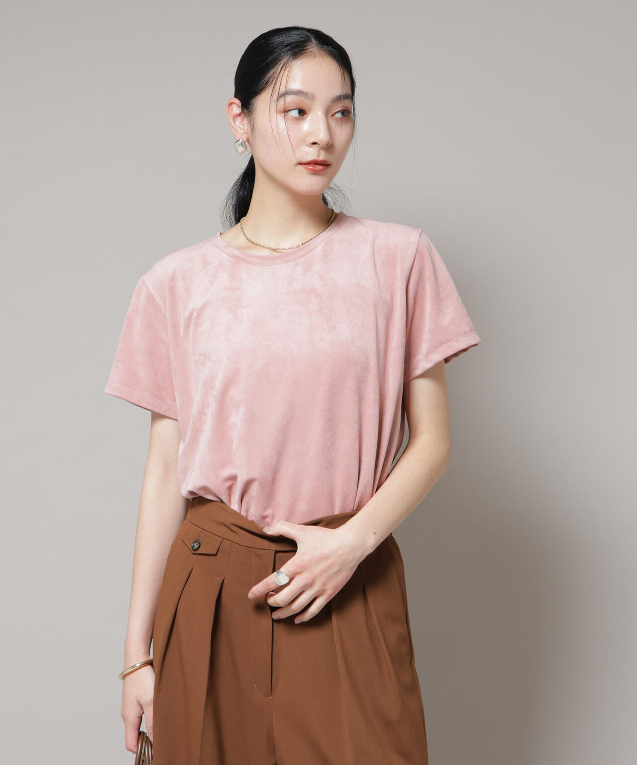 フェイクスエードTシャツ