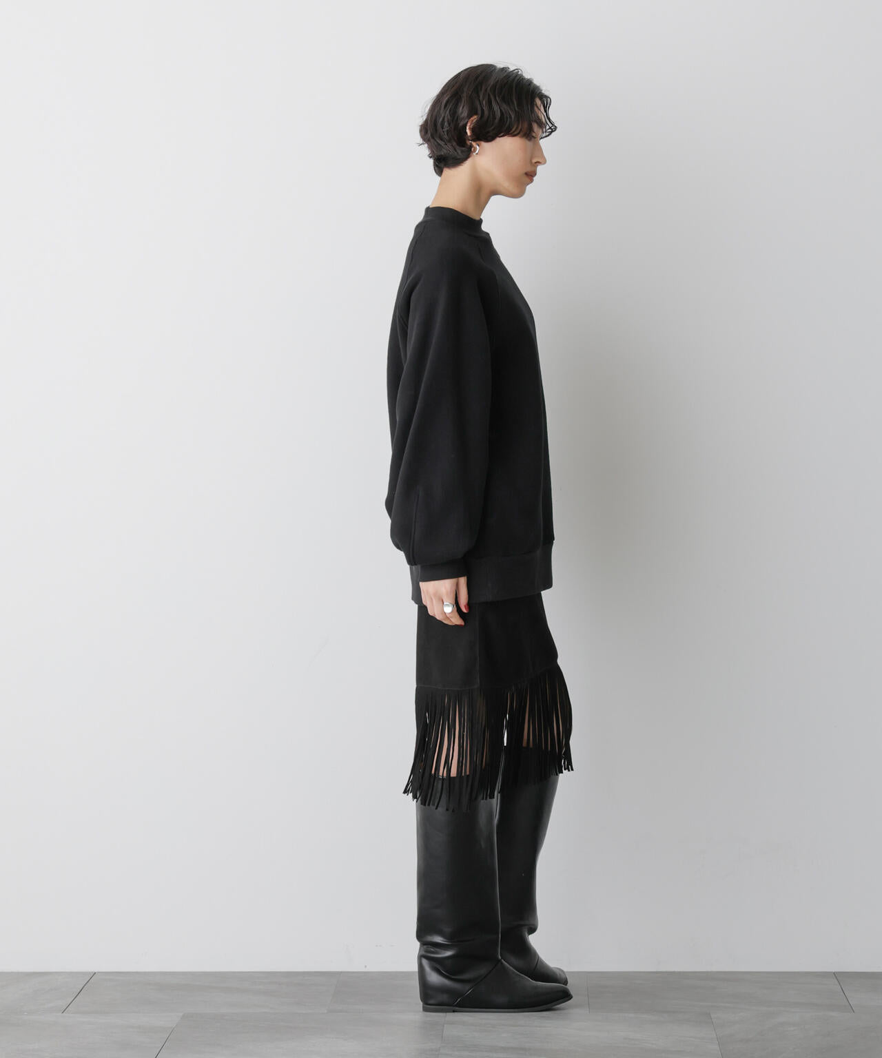 「STEVELOUR」ゴートレザーフリンジスカート
