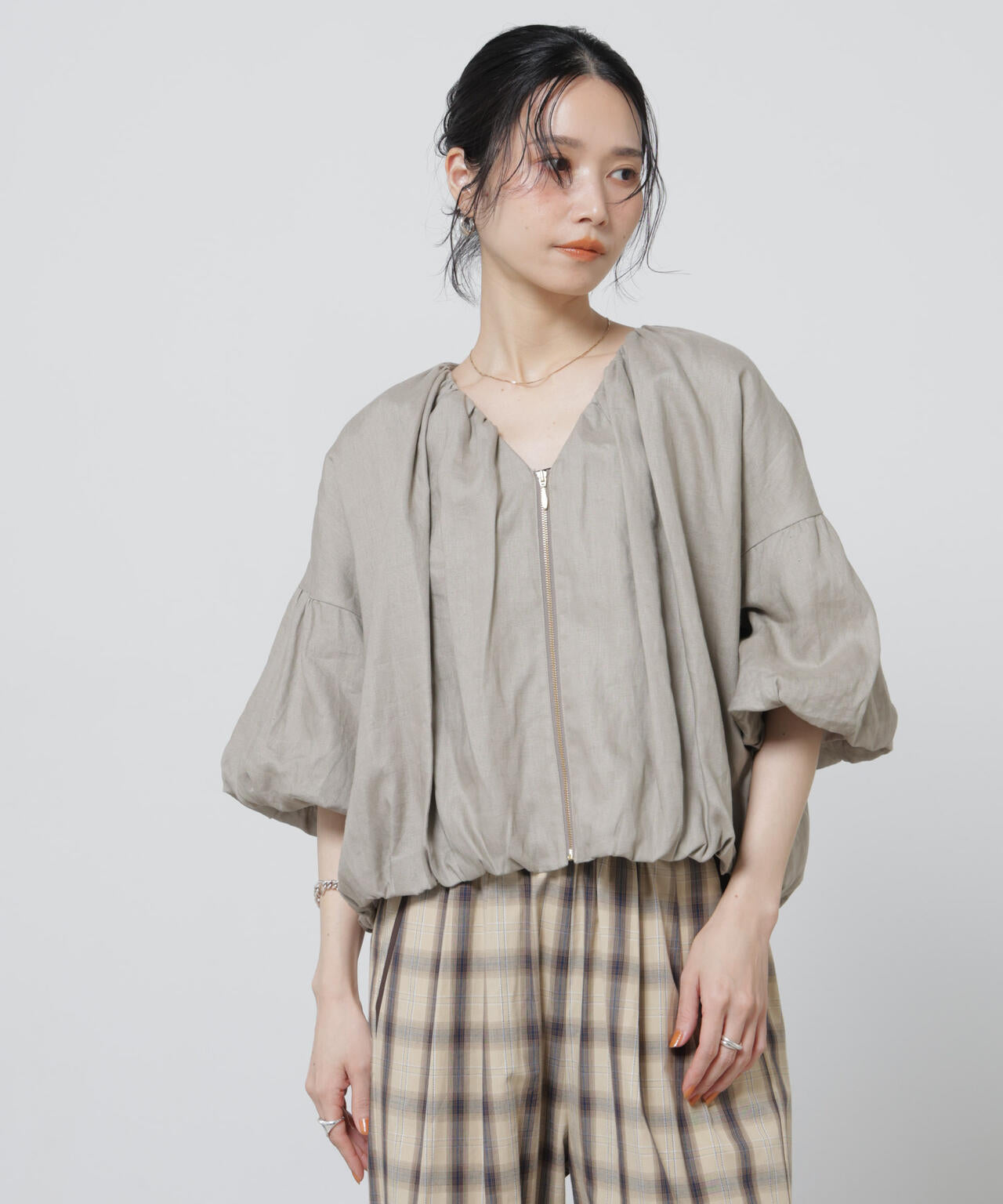 European Flax ギャザーバルーンブルゾン(セットアップ可)
