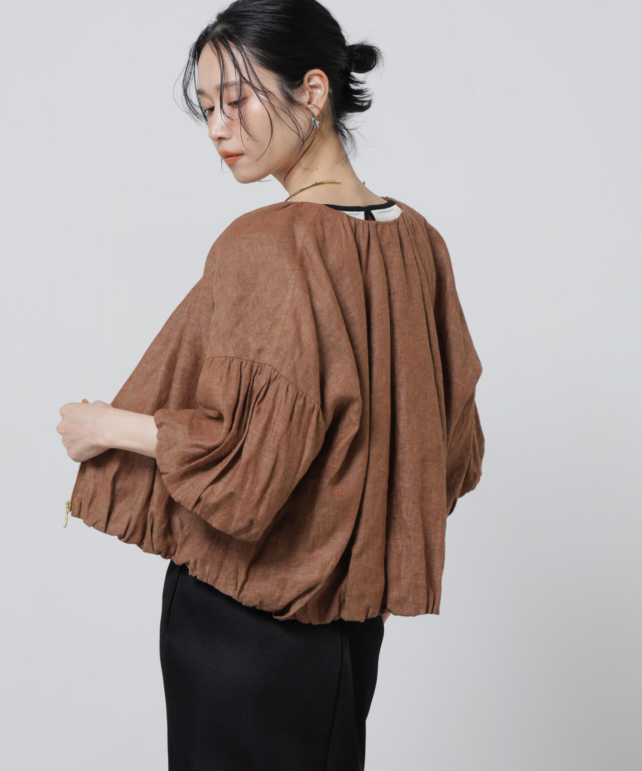 European Flax ギャザーバルーンブルゾン(セットアップ可)