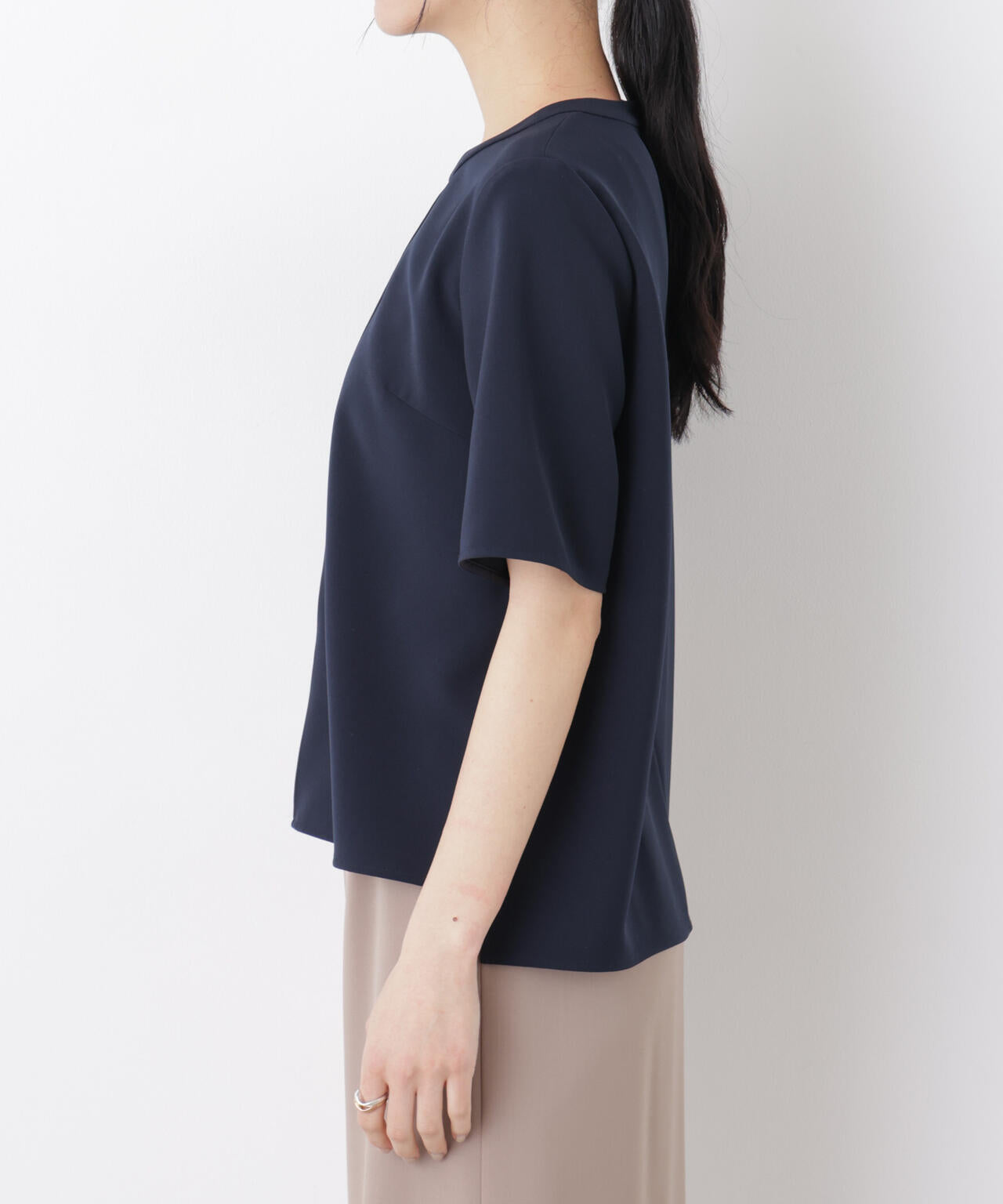 DressT/クルーネックハーフスリーブブラウス