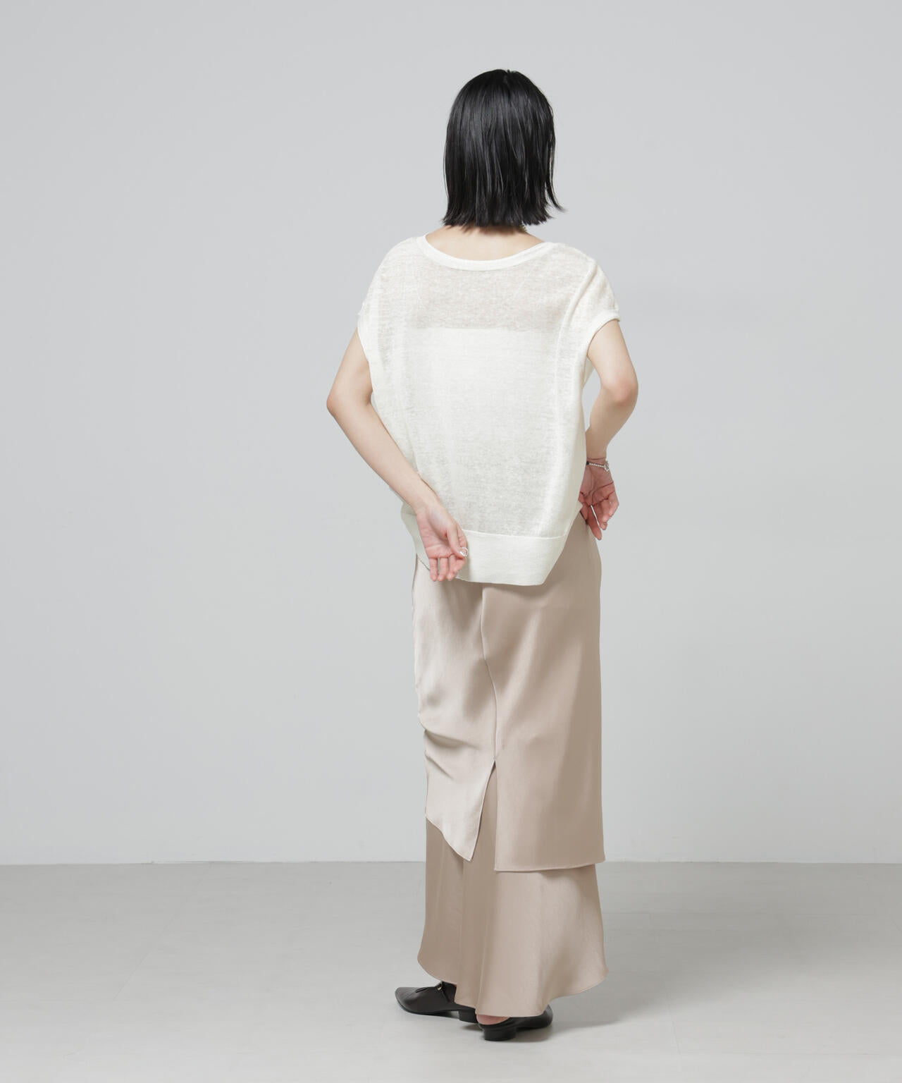 European Flax 2wayフレンチスリーブニット