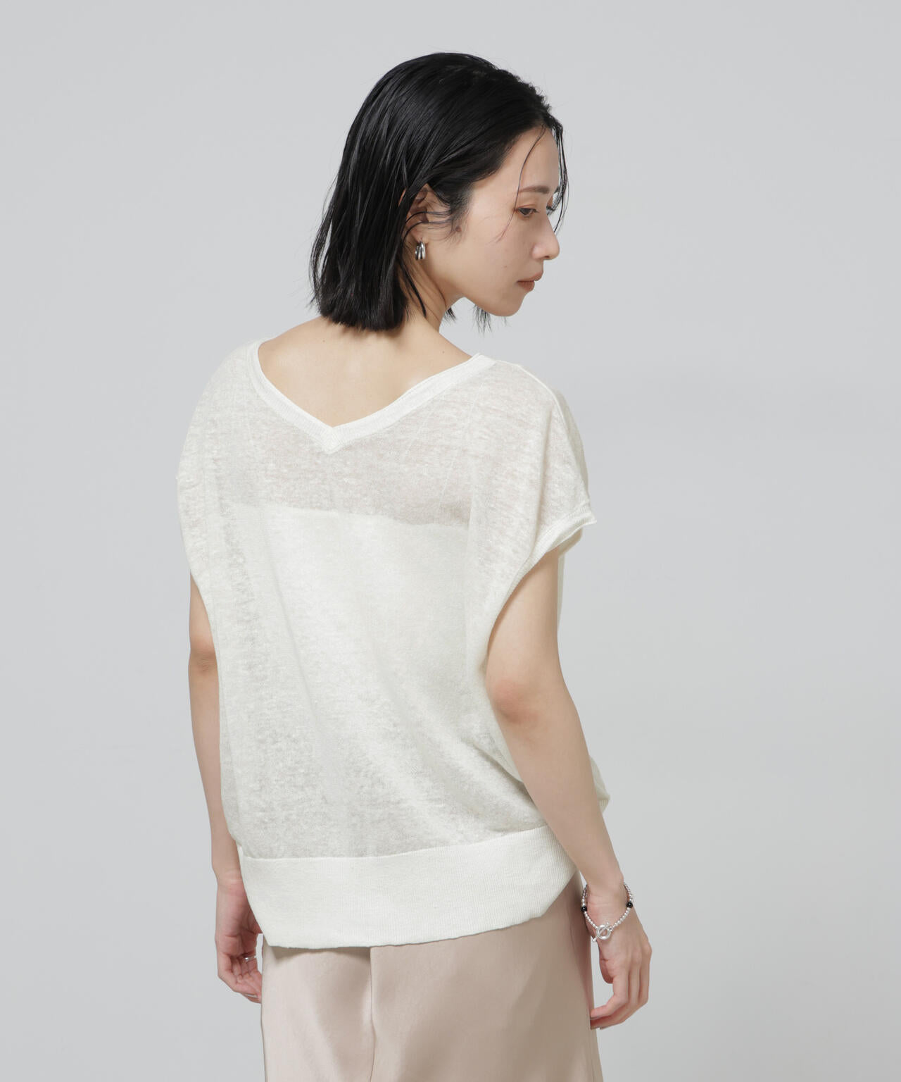 European Flax 2wayフレンチスリーブニット
