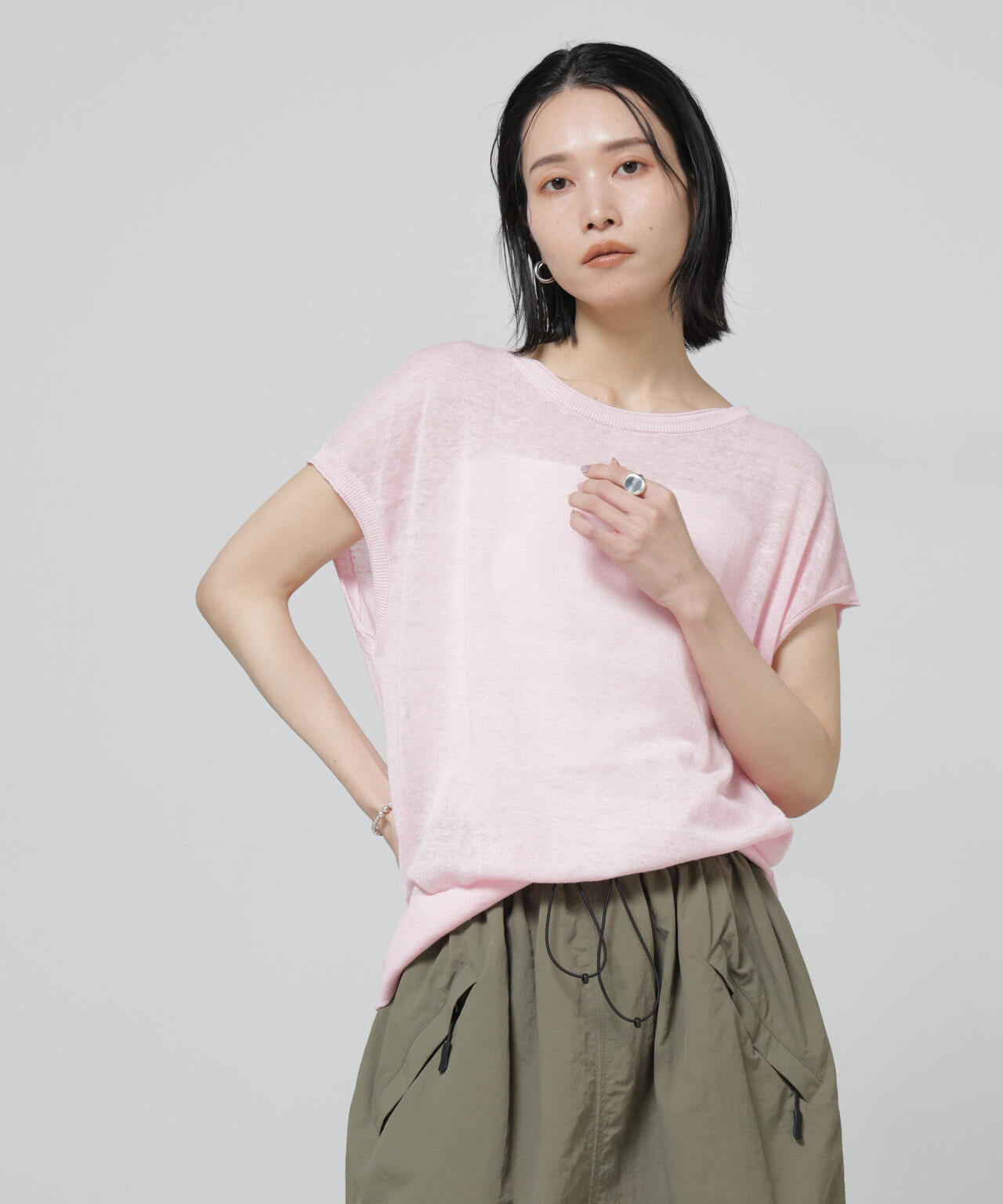 European Flax 2wayフレンチスリーブニット