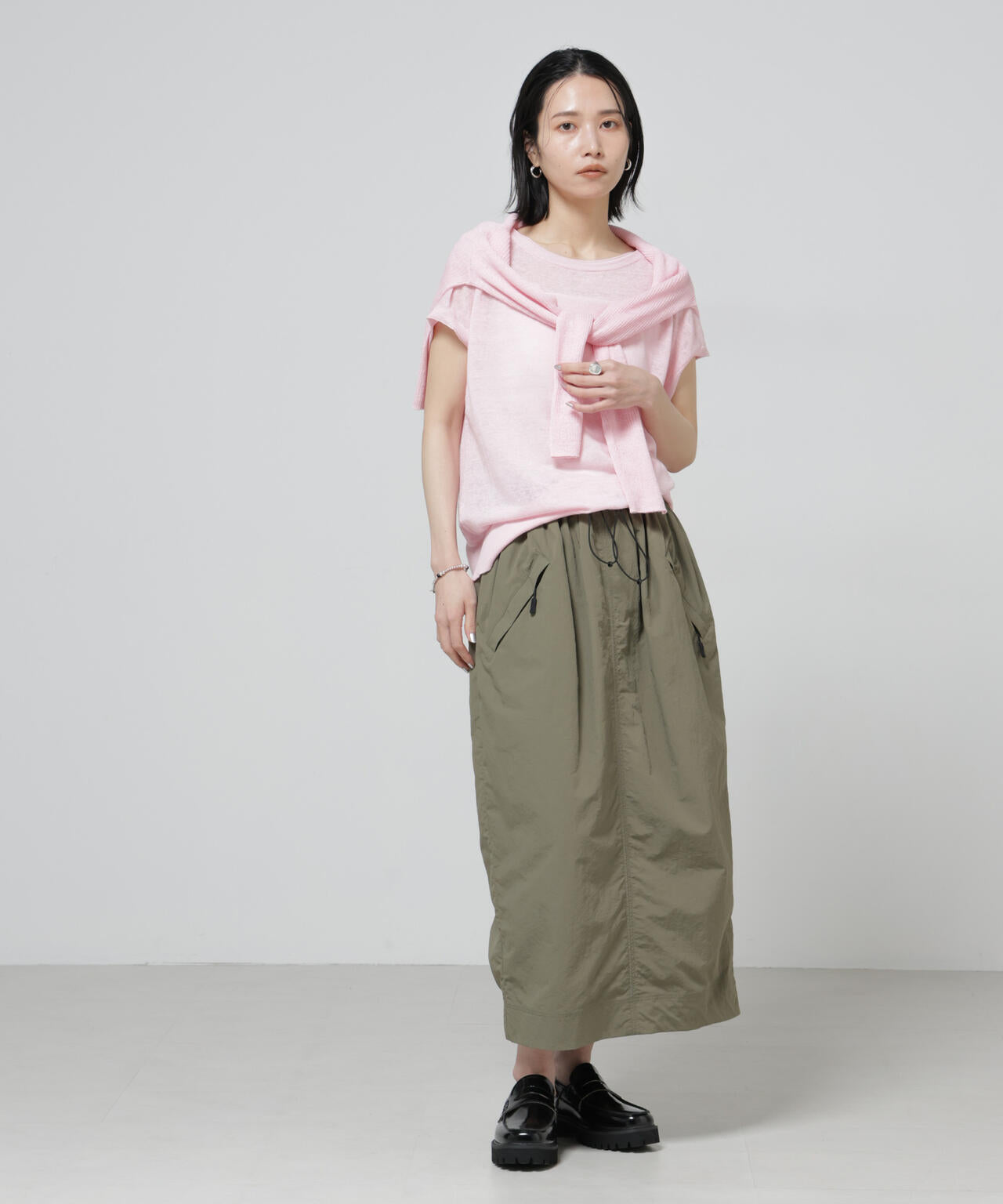 European Flax 2wayフレンチスリーブニット
