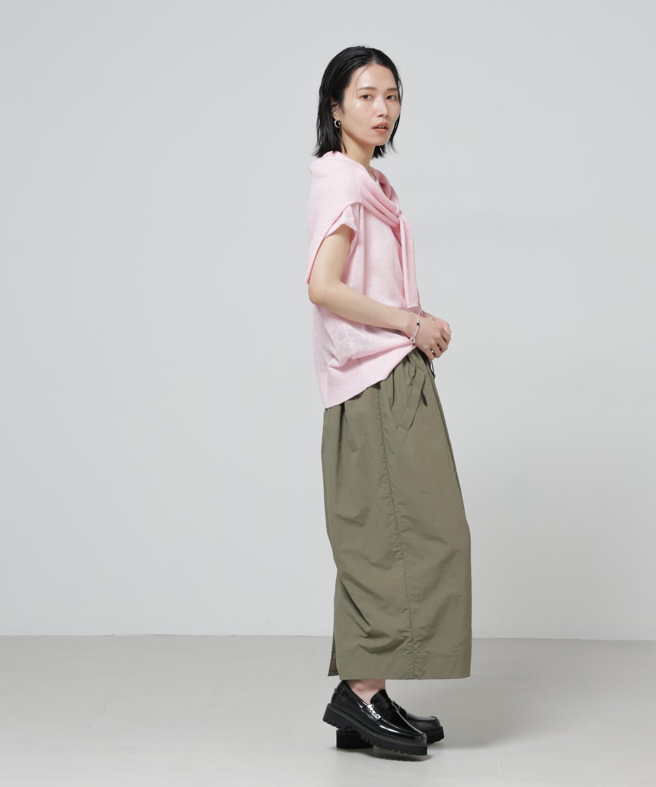 European Flax 2wayフレンチスリーブニット