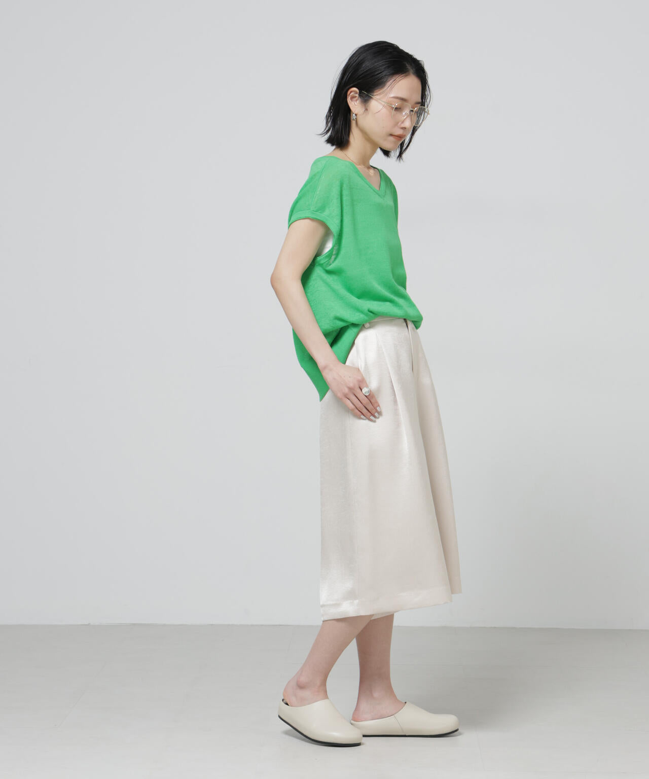 European Flax 2wayフレンチスリーブニット