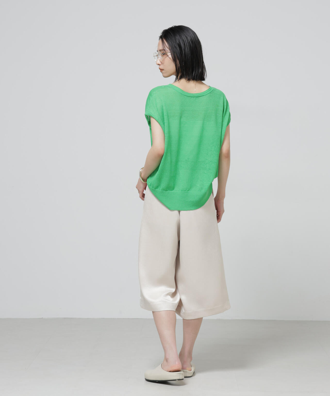 European Flax 2wayフレンチスリーブニット