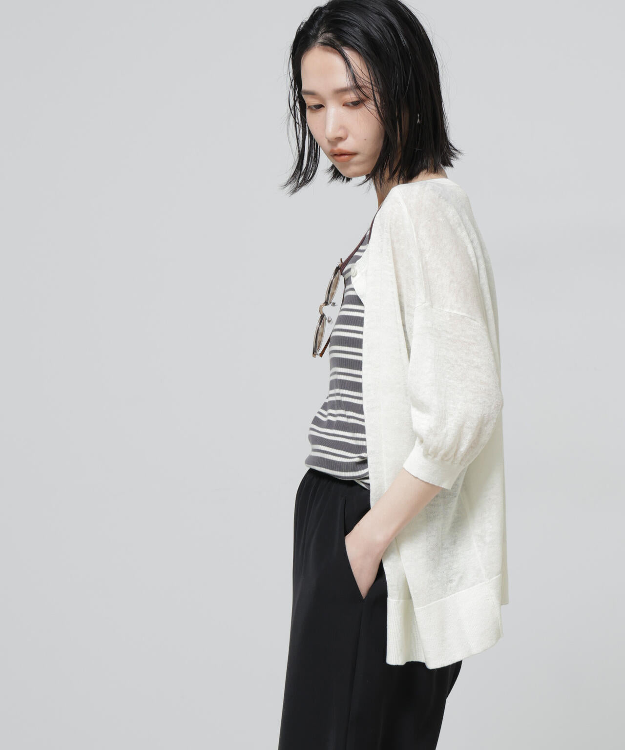 European Flax 2wayオーバーニットトップス